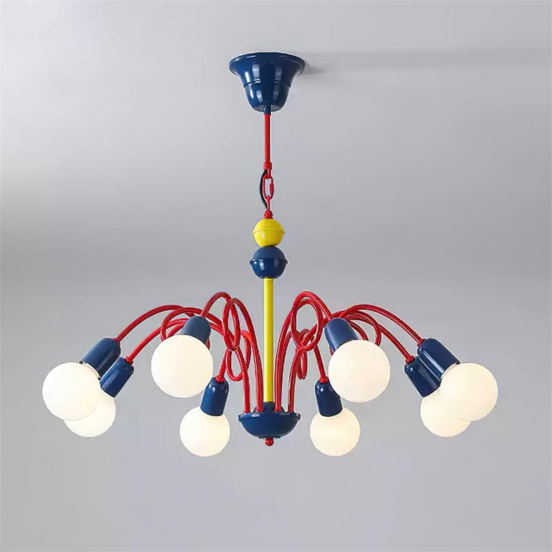 Luminosa Chandelier Red Blue Playful Joy - Letslighting