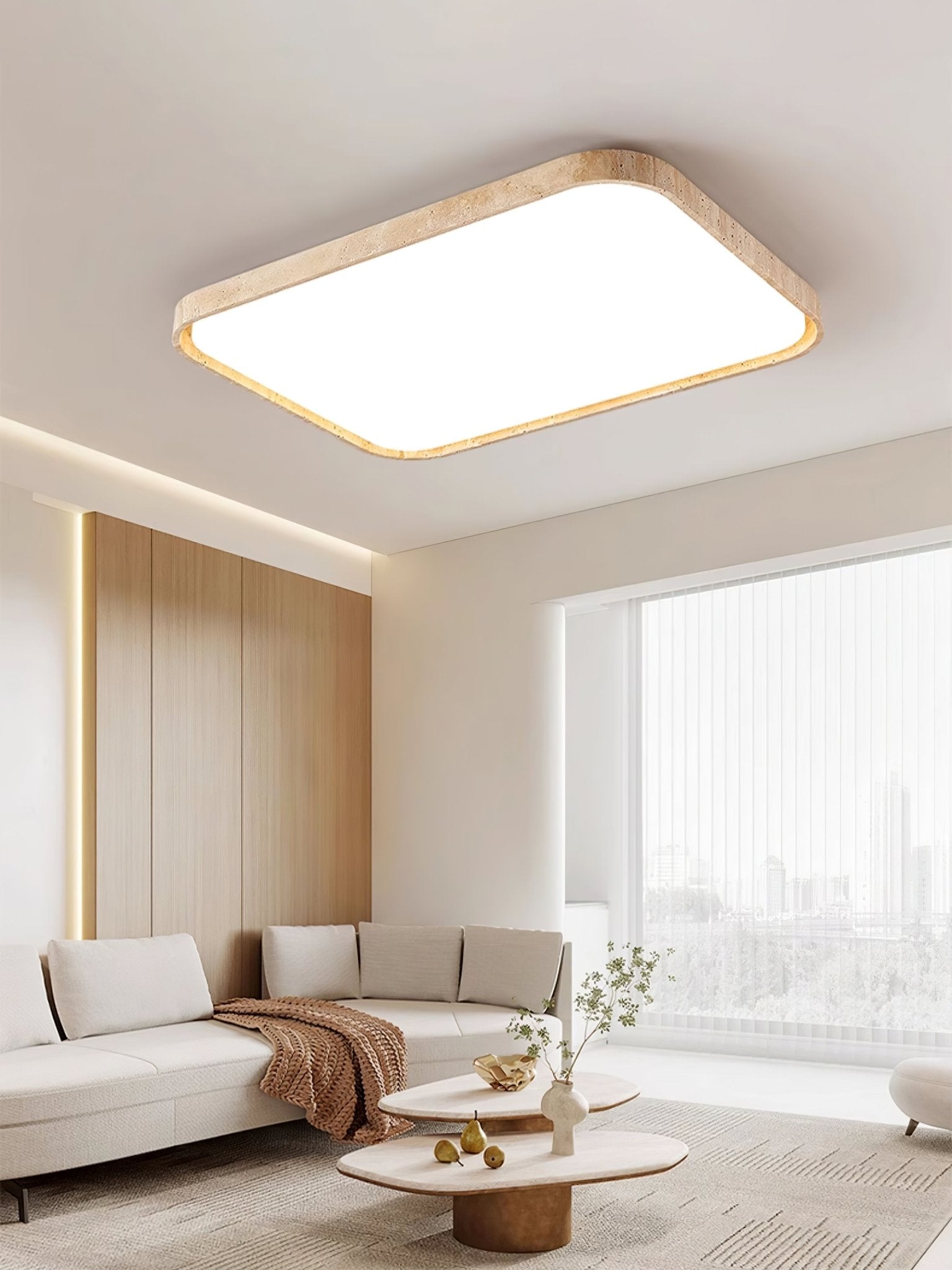 Lumo Modern Travertine Ceiling Light
