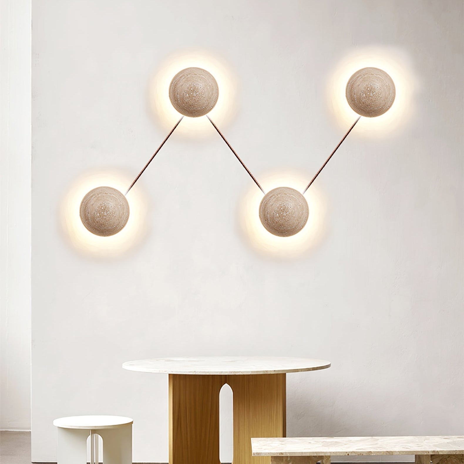 Nyvarion Minimalist Travertine Wall Light - Letslighting