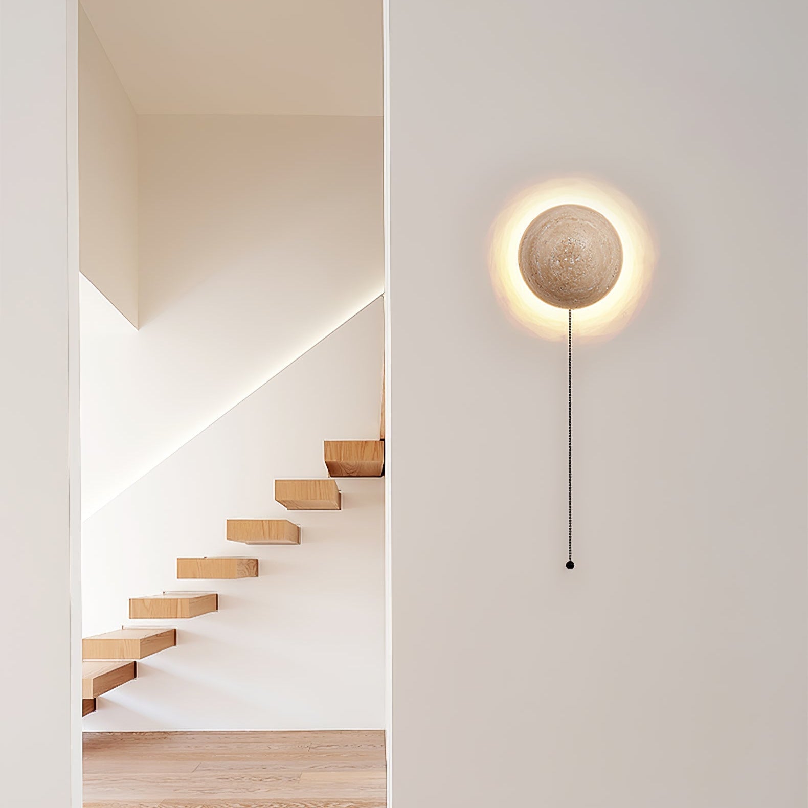 Nyvarion Minimalist Travertine Wall Light - Letslighting