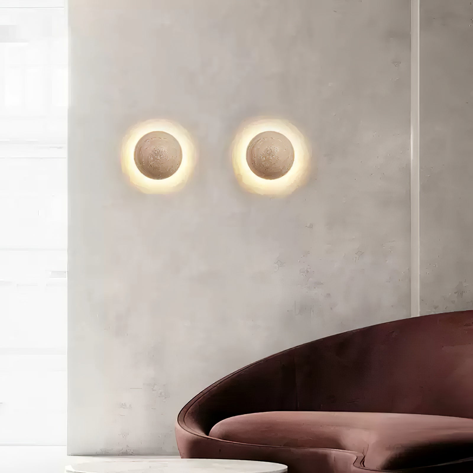 Nyvarion Minimalist Travertine Wall Light - Letslighting