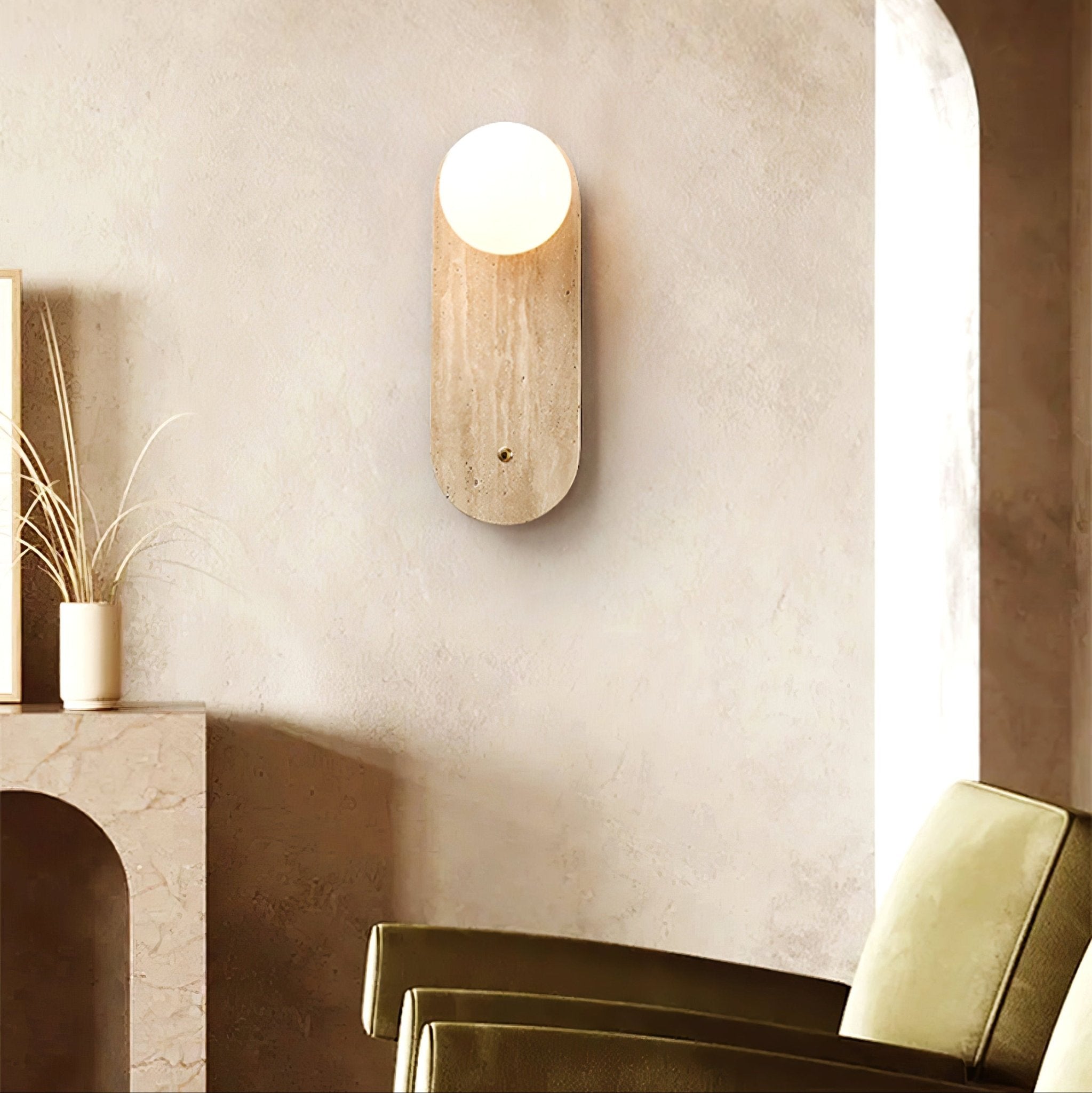 Syloryra Minimalist Travertine Wall Light - Letslighting