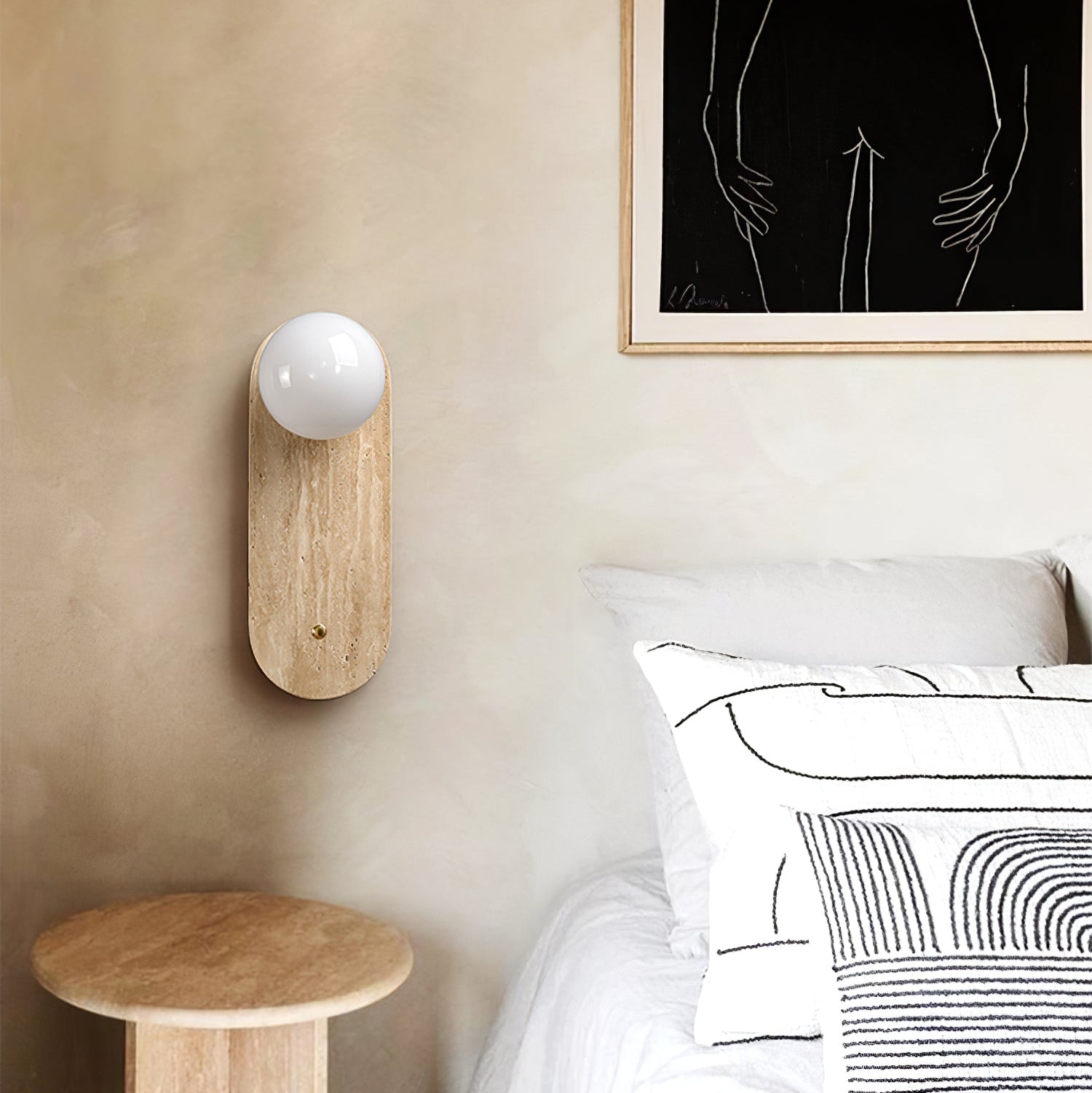Syloryra Minimalist Travertine Wall Light - Letslighting
