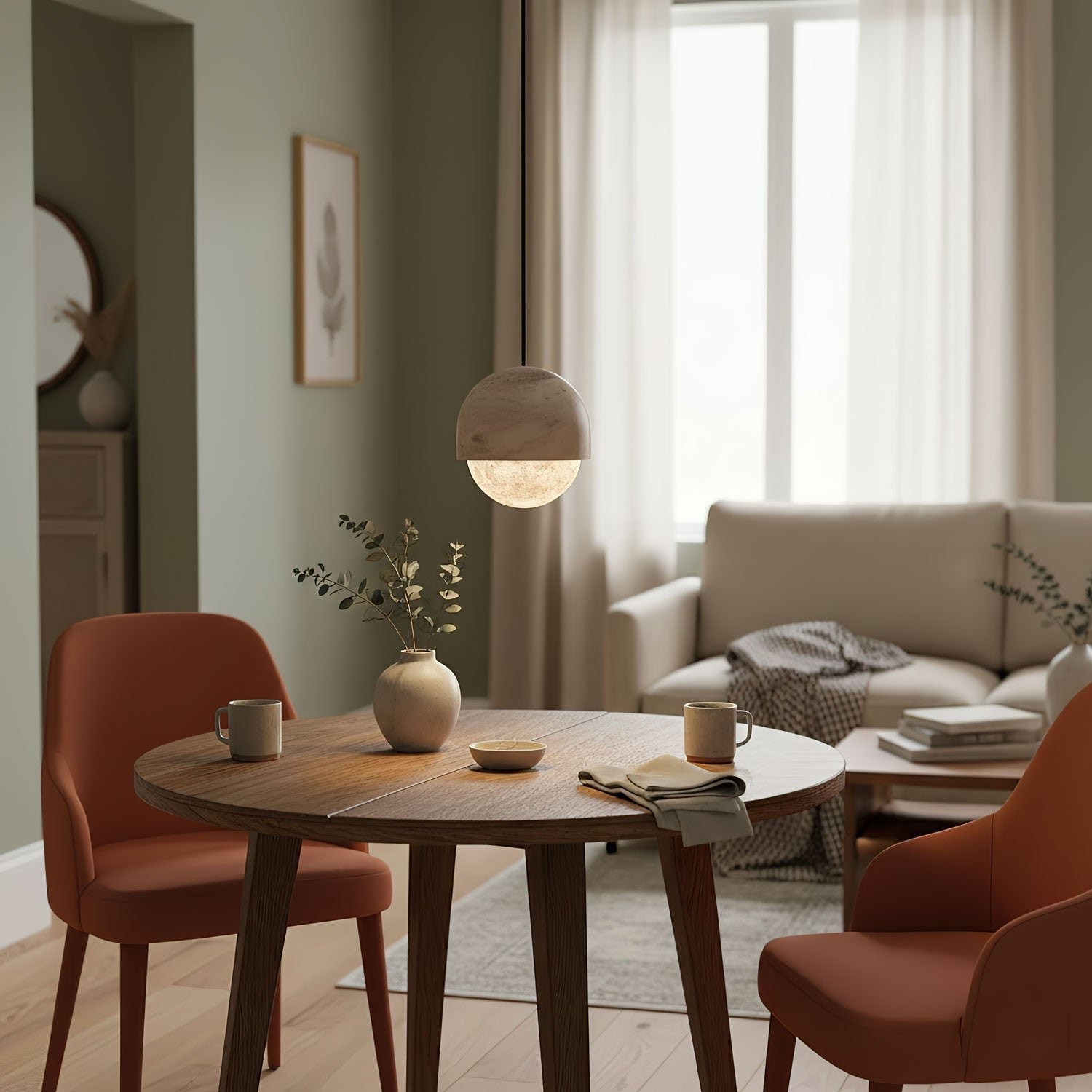 Lunar Modern Alabaster Pendant Light