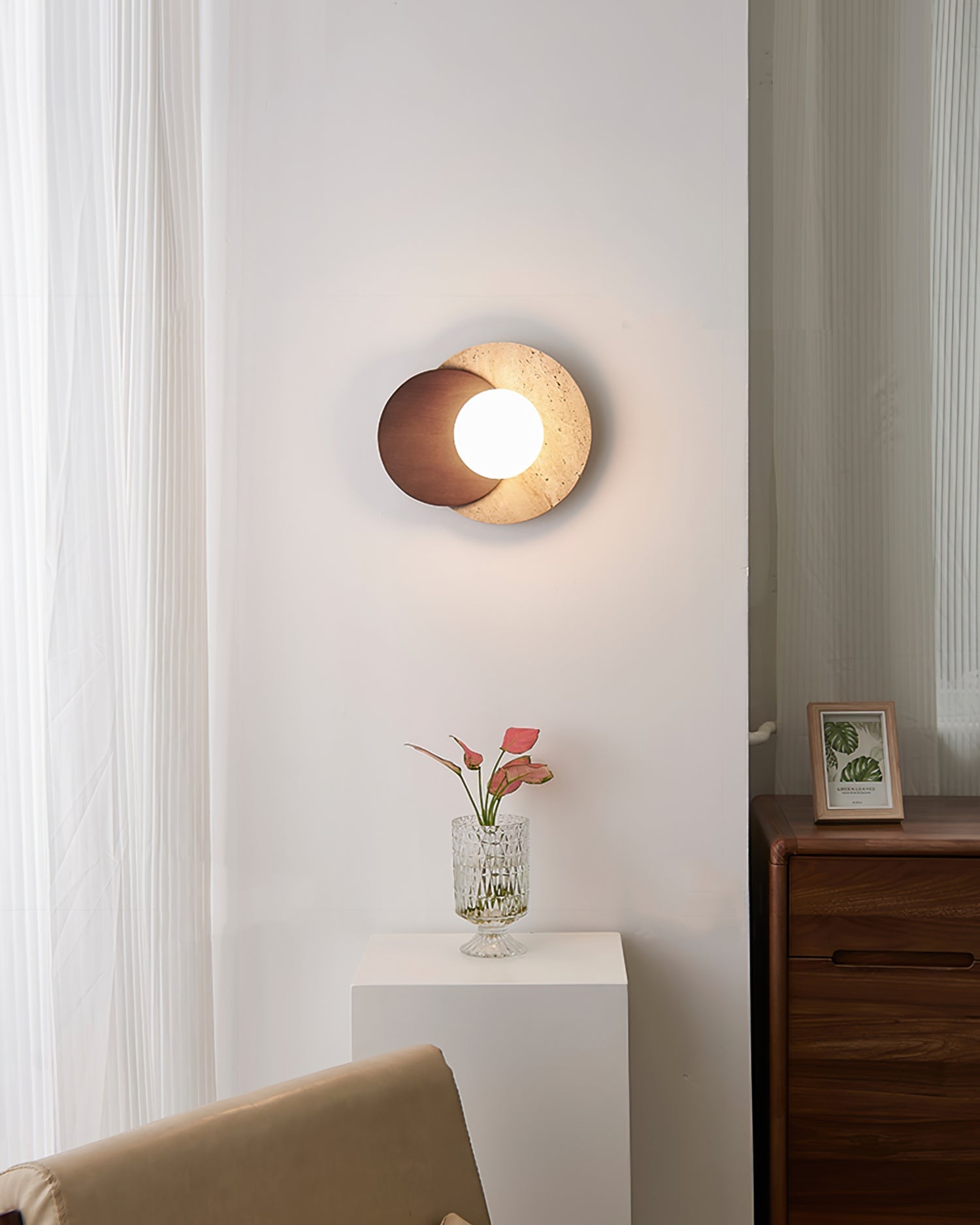 Eclipse Wall Lamp Overlapping Travertine - Letslighting