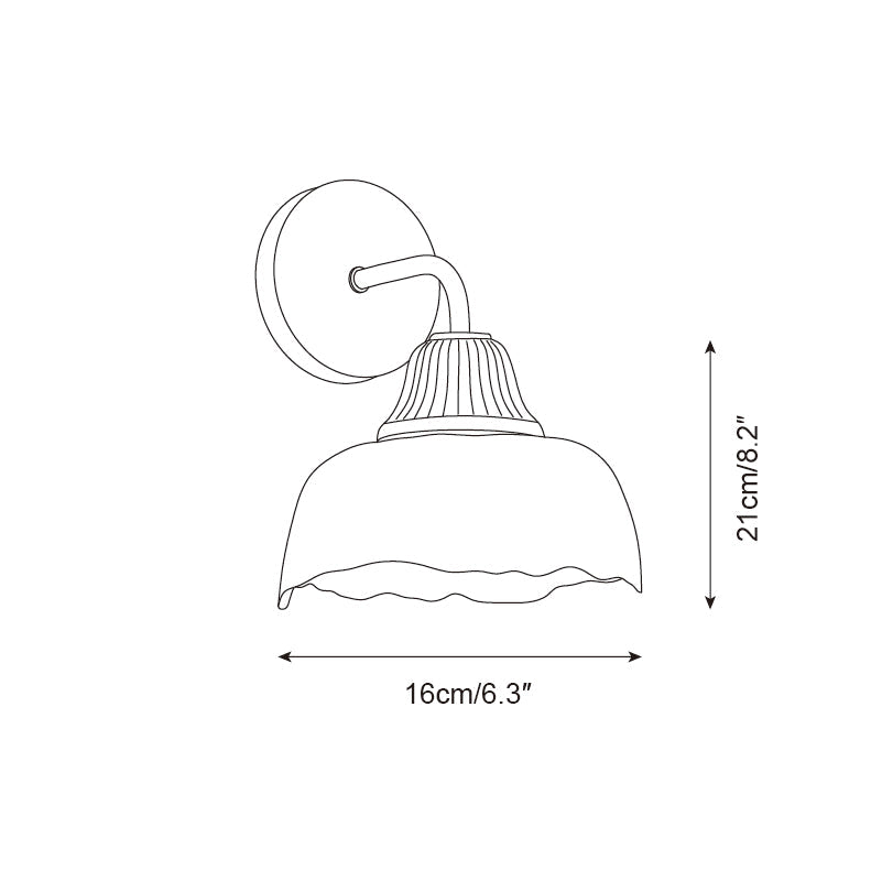 Lunara Wall Lamp with Hammered Glass Shade - Letslighting