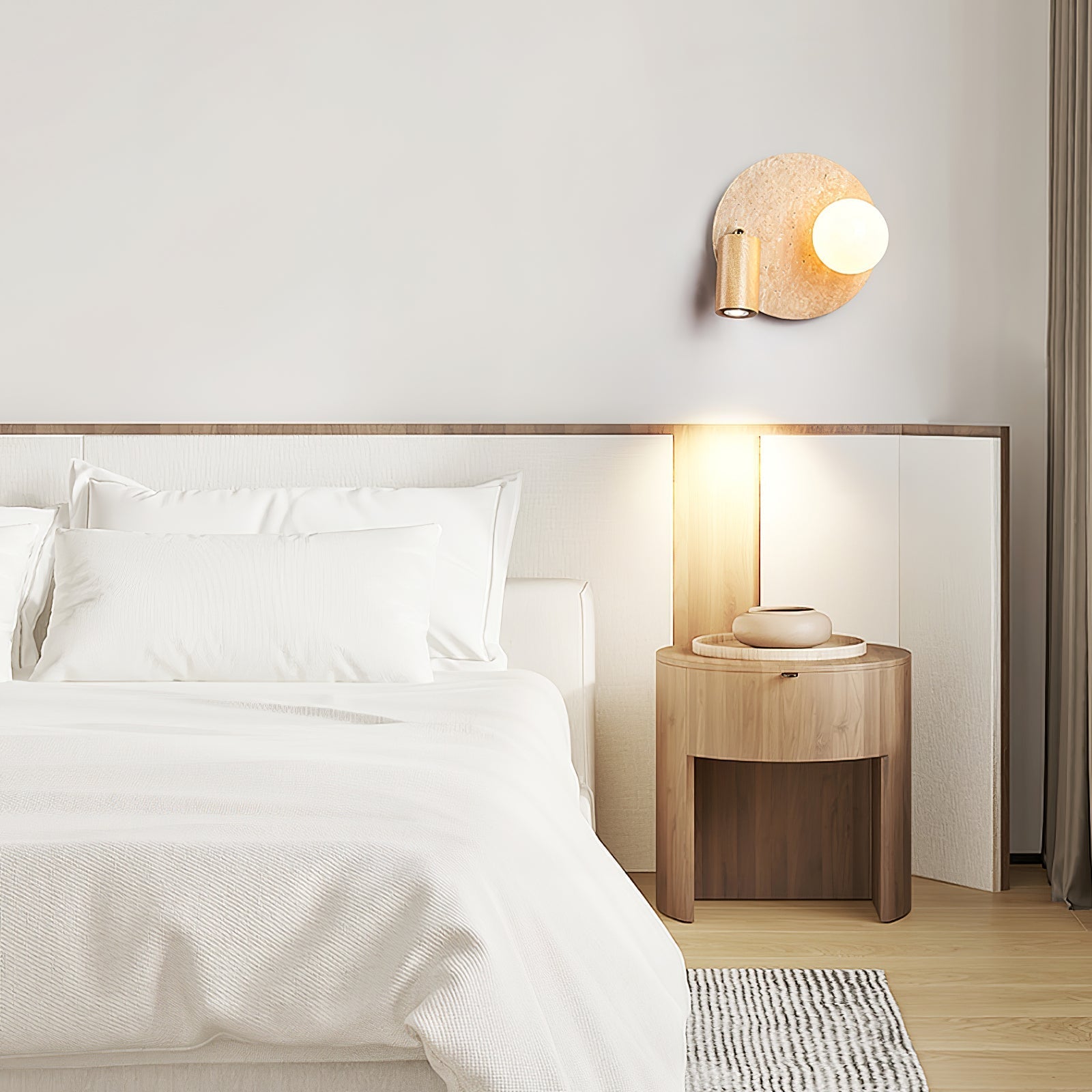 Armara Travertine Disc Wall Light
