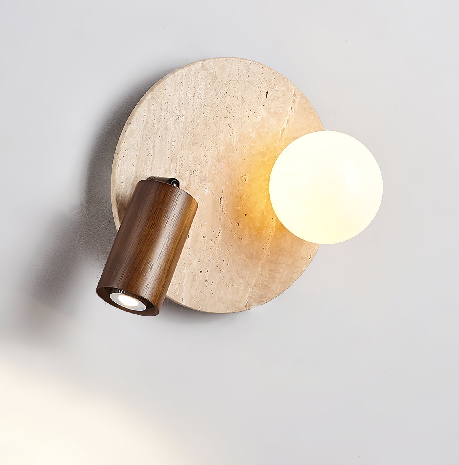 Armara Travertine Disc Wall Light