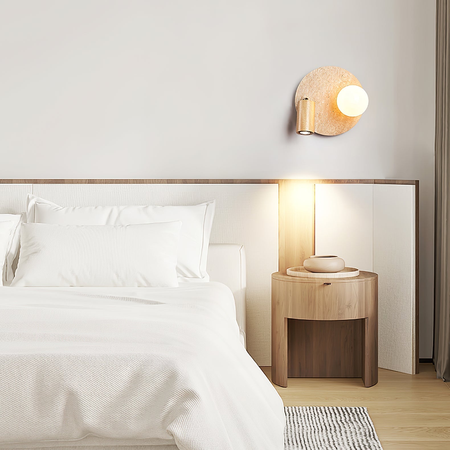 Armara Travertine Disc Wall Light