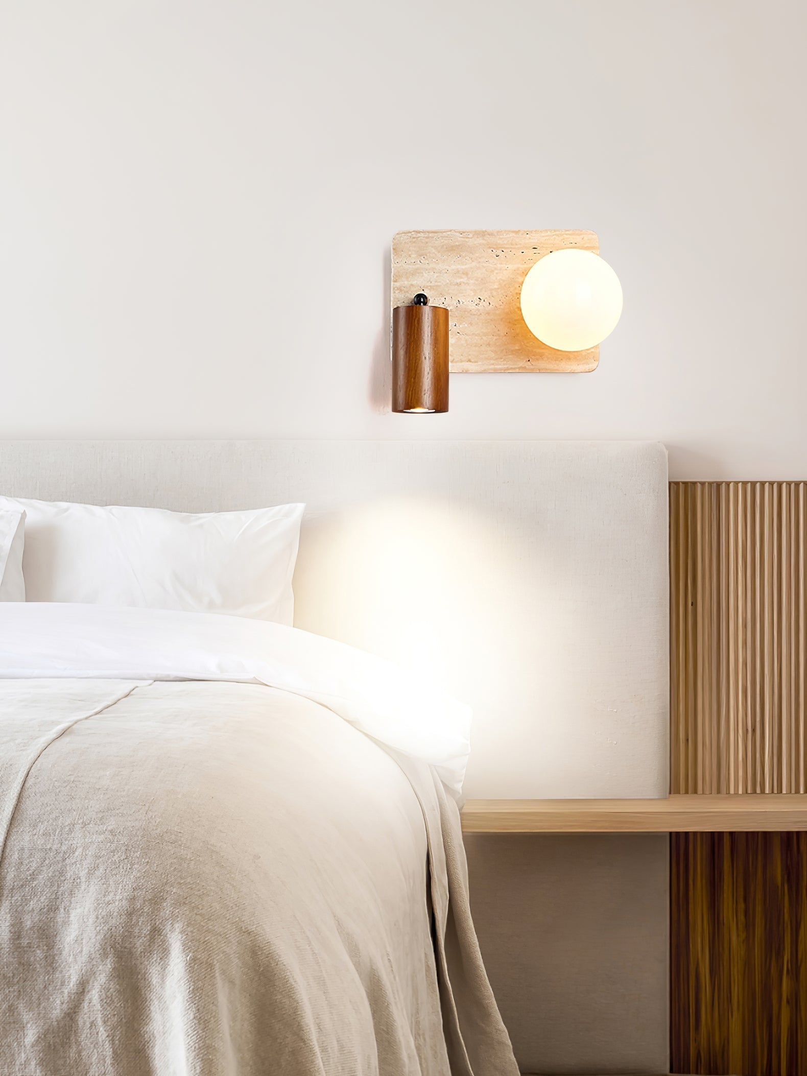 Armara Travertine Disc Wall Light