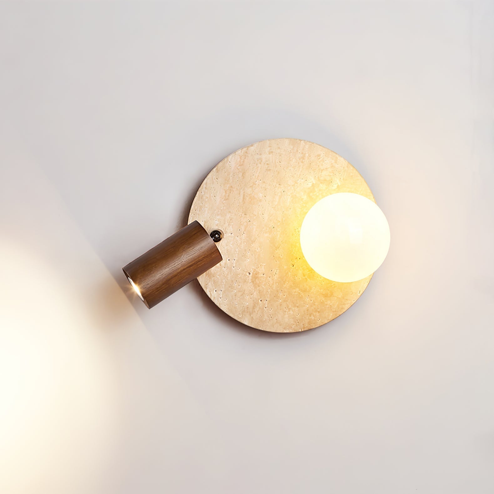 Armara Travertine Disc Wall Light