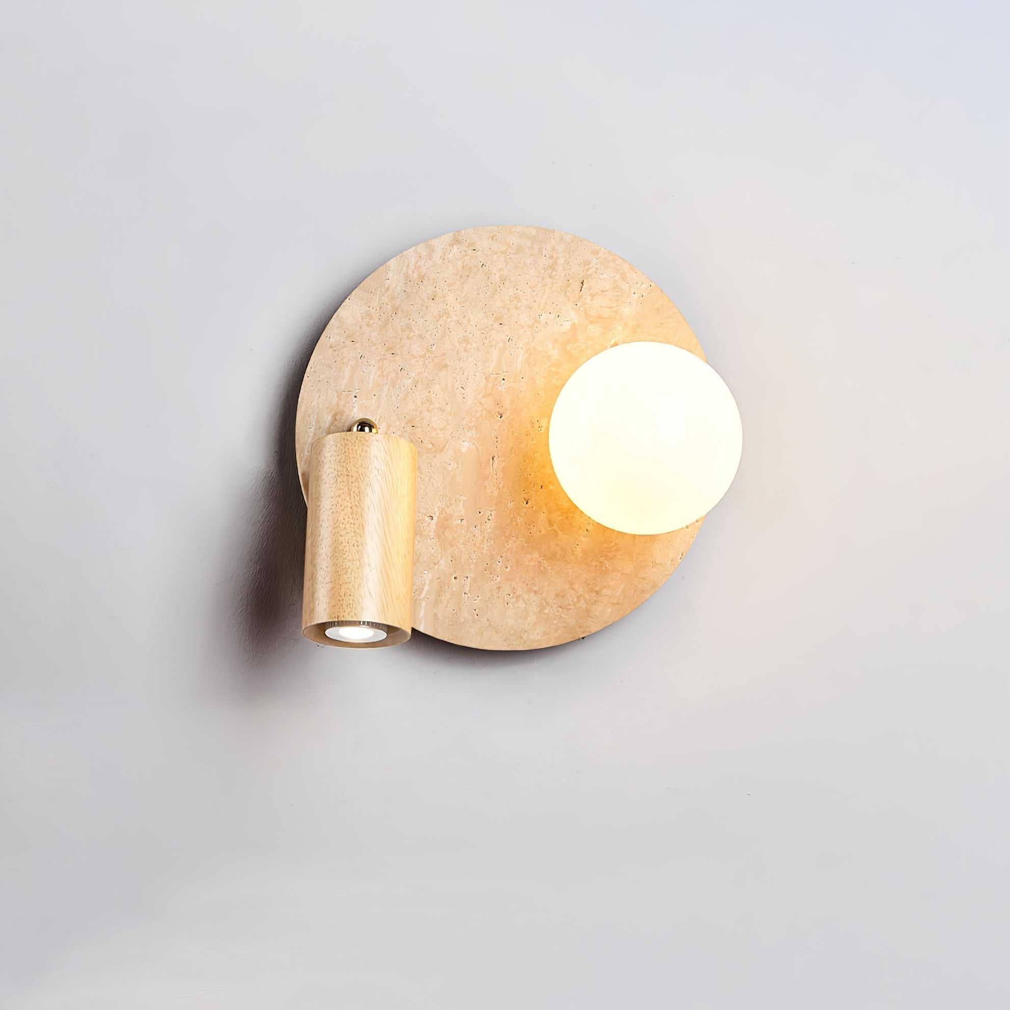 Armara Travertine Disc Wall Light