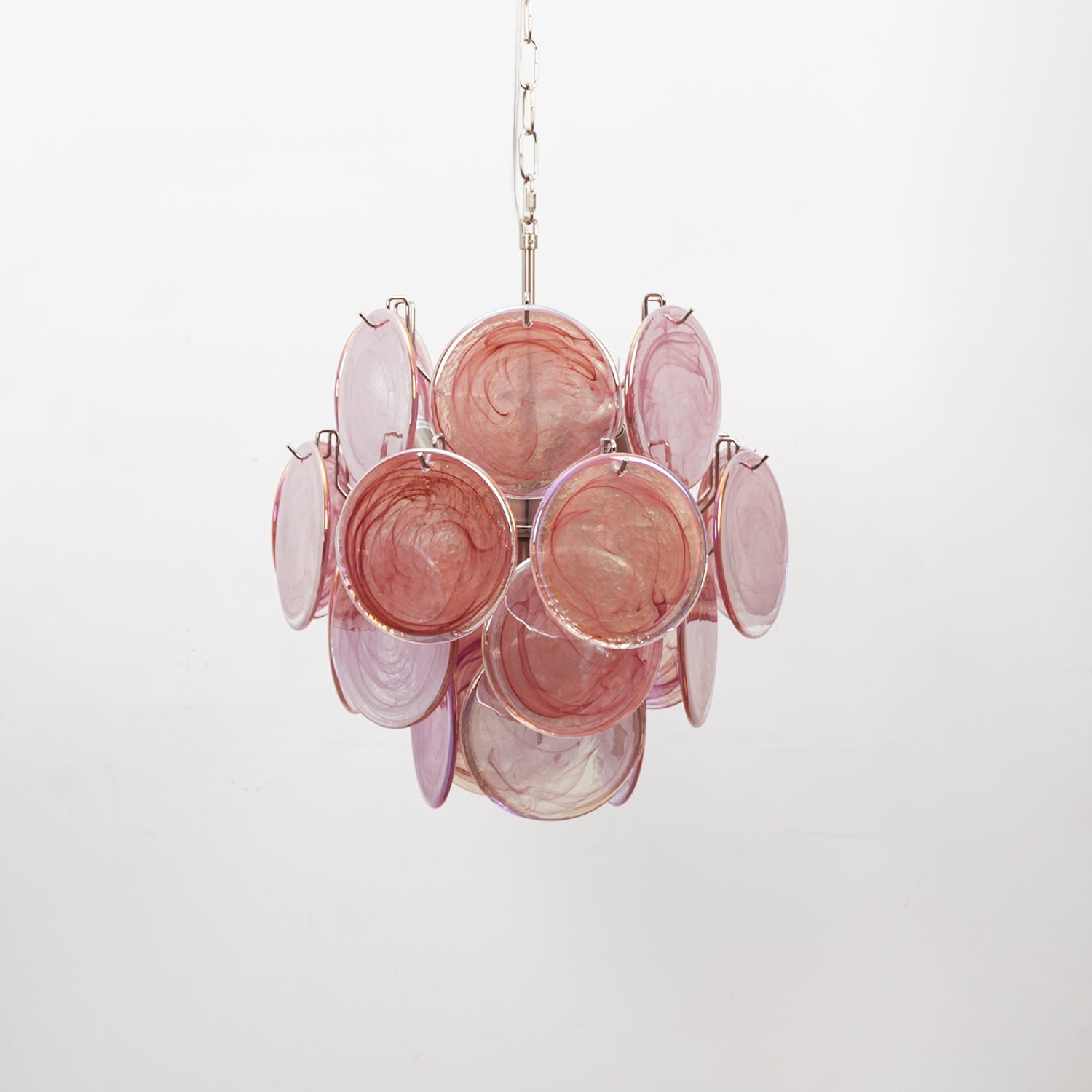 Aurora Chandelier Multicolor Murano Disc Layered Artistic