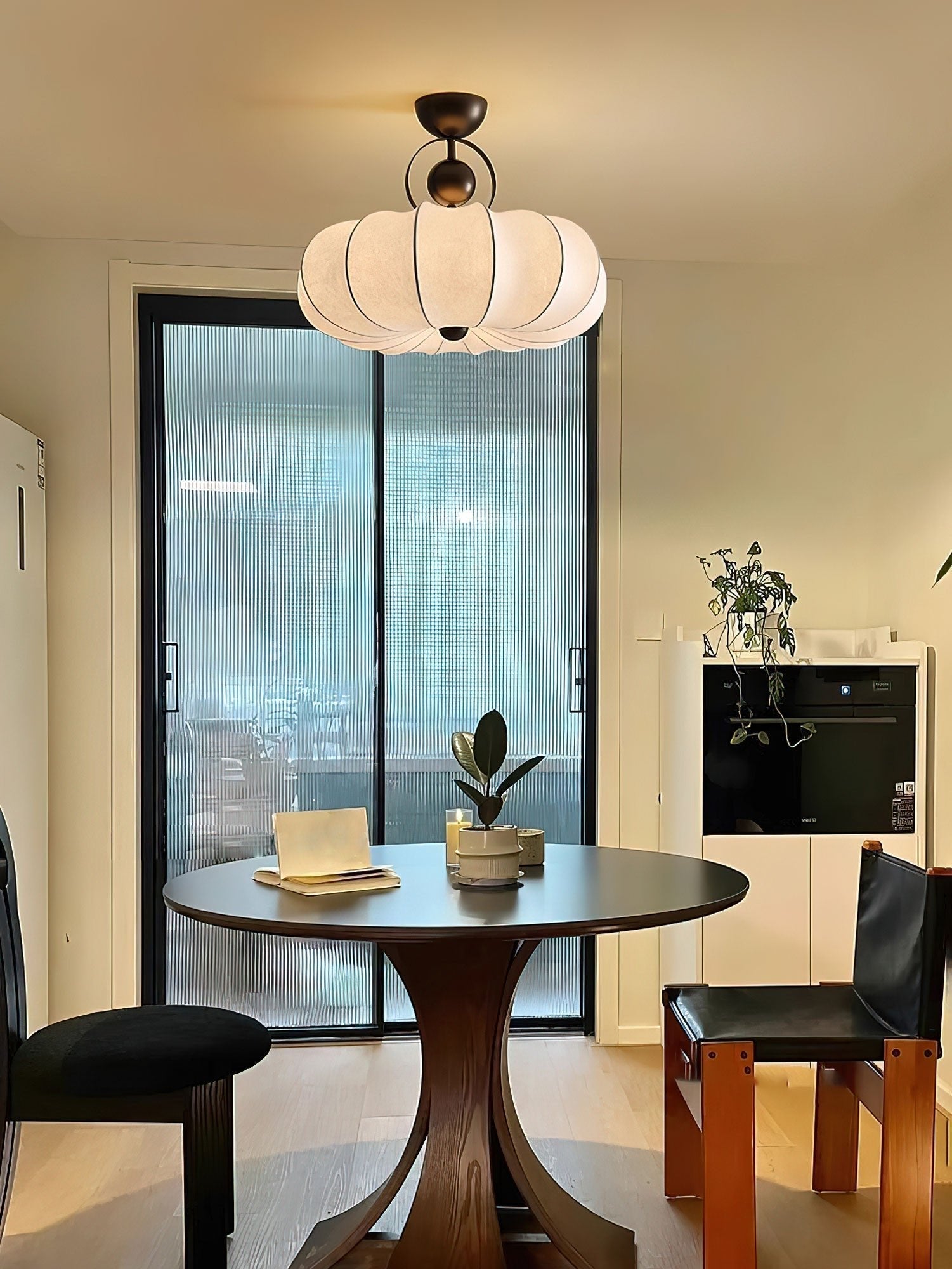 Yunshui Petal Fabric Bronze Pendant Light - Letslighting