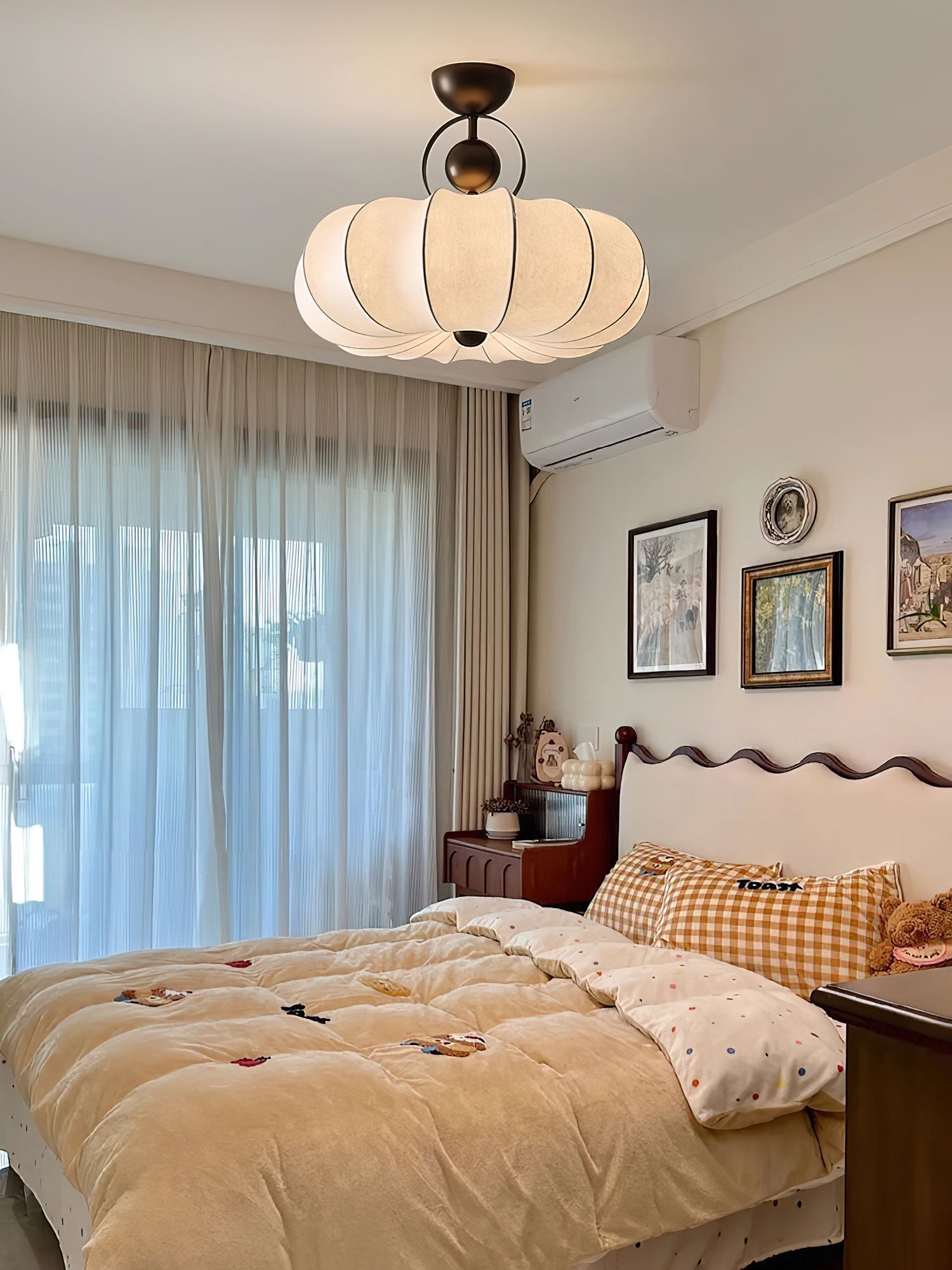 Yunshui Petal Fabric Bronze Pendant Light - Letslighting