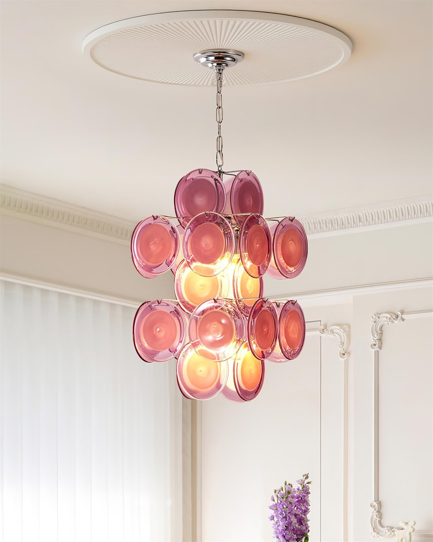 Luniva Pendant Lamp Rosy Glass Clusters - Letslighting