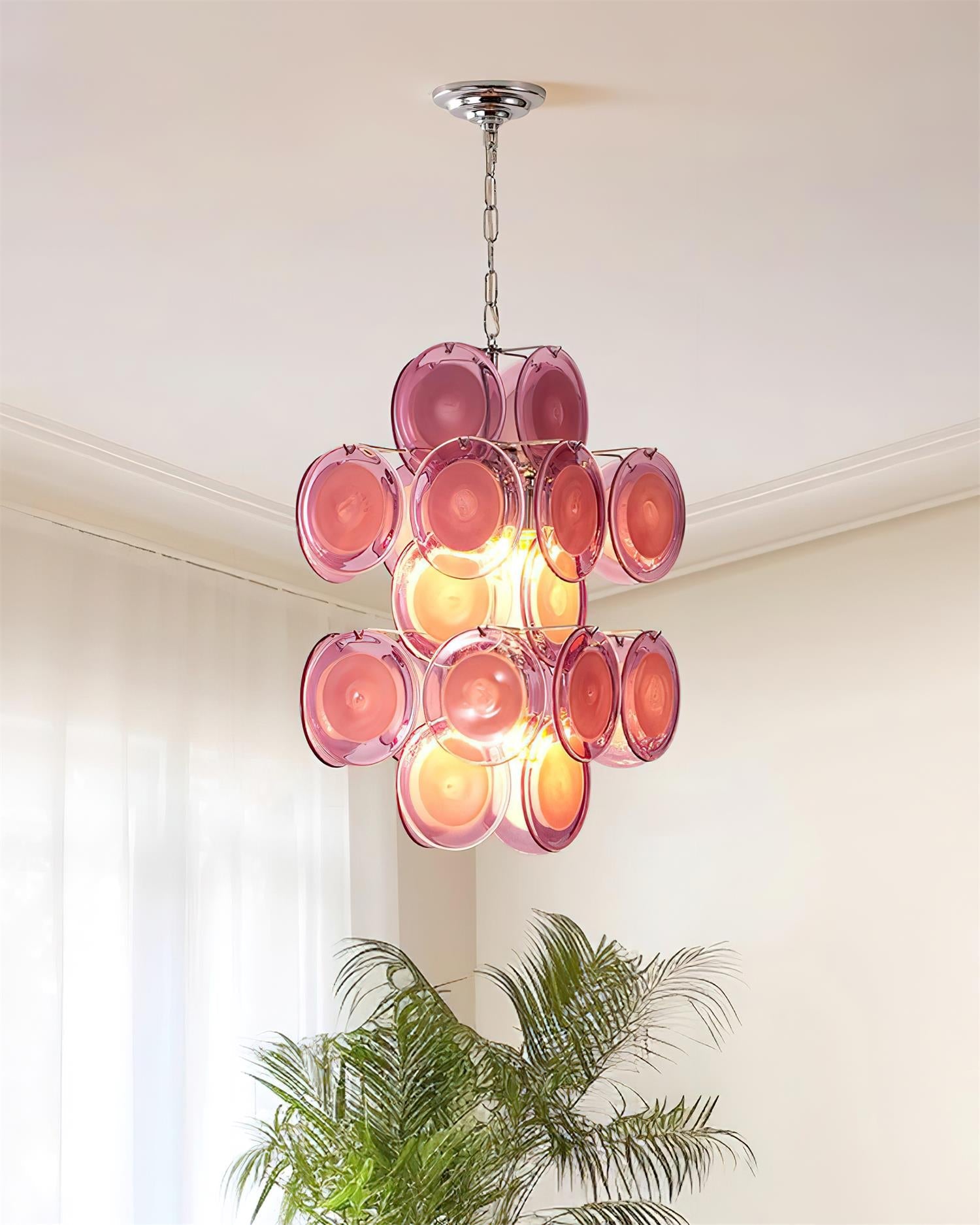 Luniva Pendant Lamp Rosy Glass Clusters - Letslighting