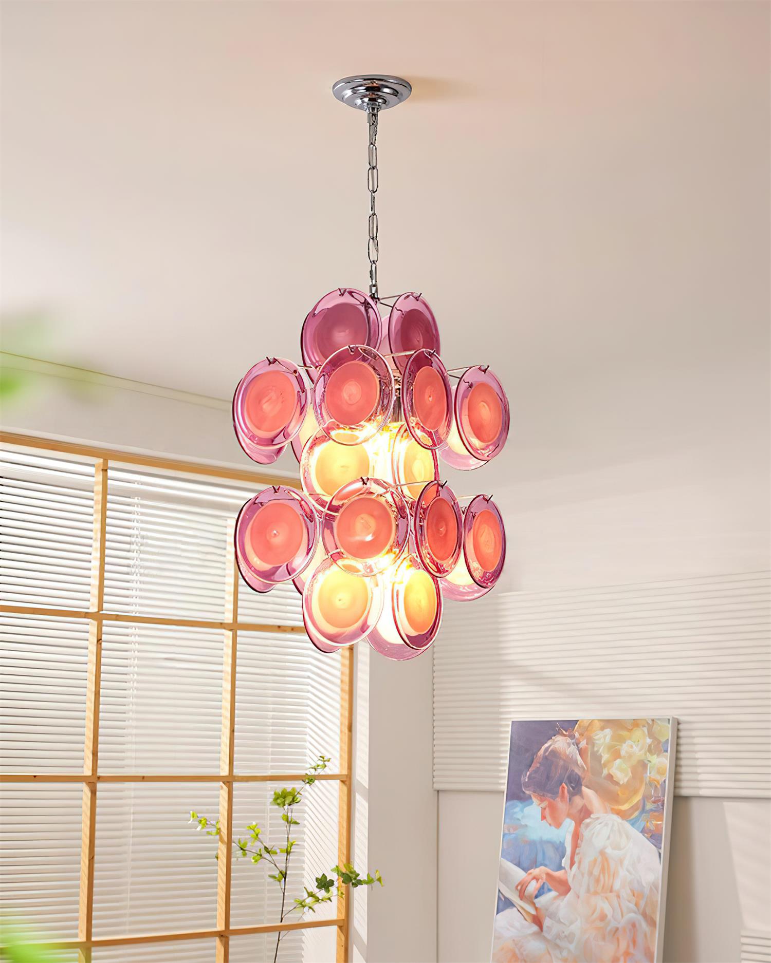 Luniva Pendant Lamp Rosy Glass Clusters - Letslighting