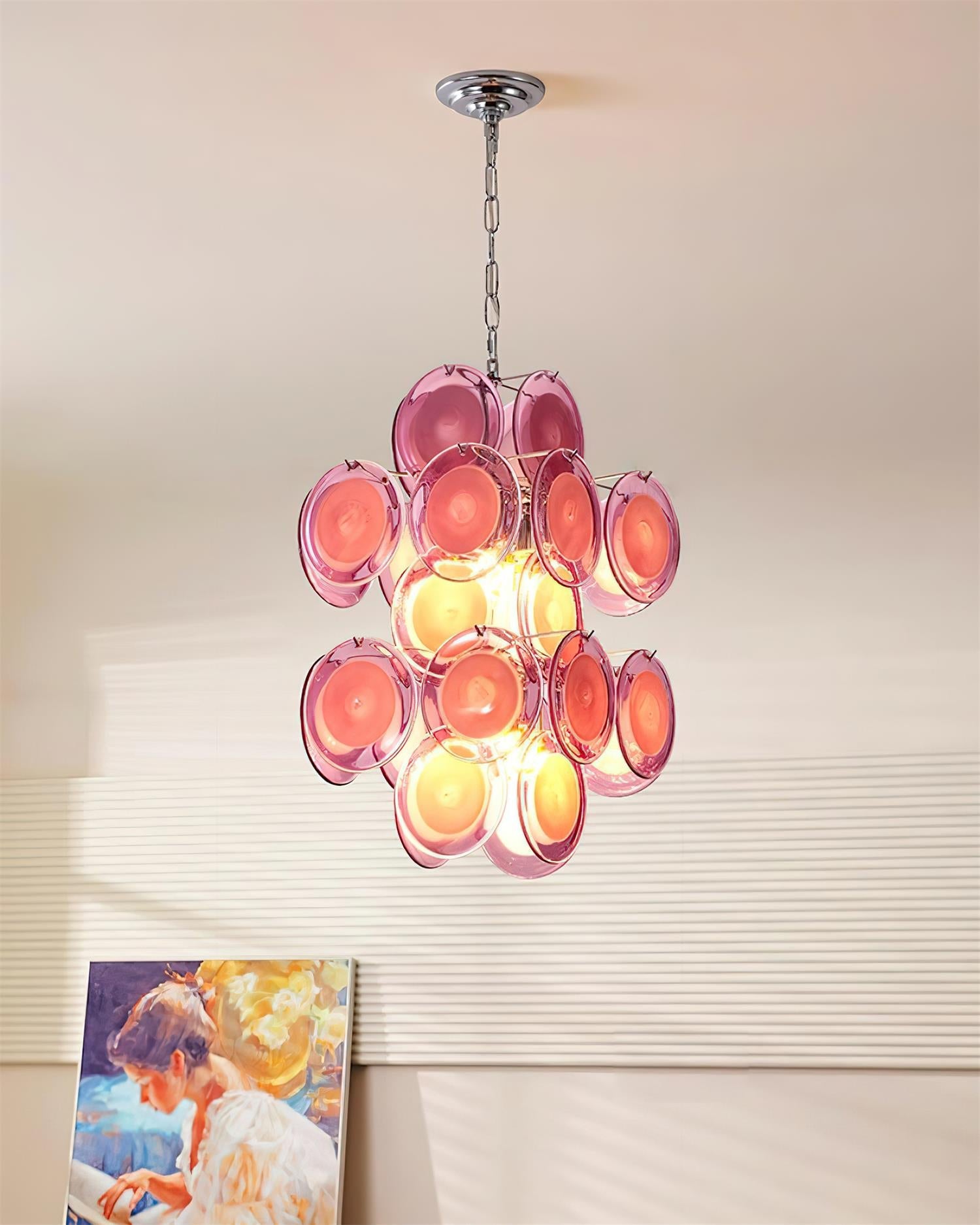 Luniva Pendant Lamp Rosy Glass Clusters - Letslighting