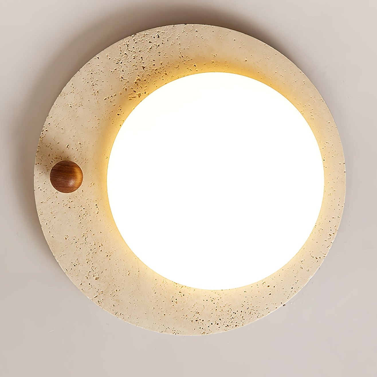 Circular Travertine Ceiling Light