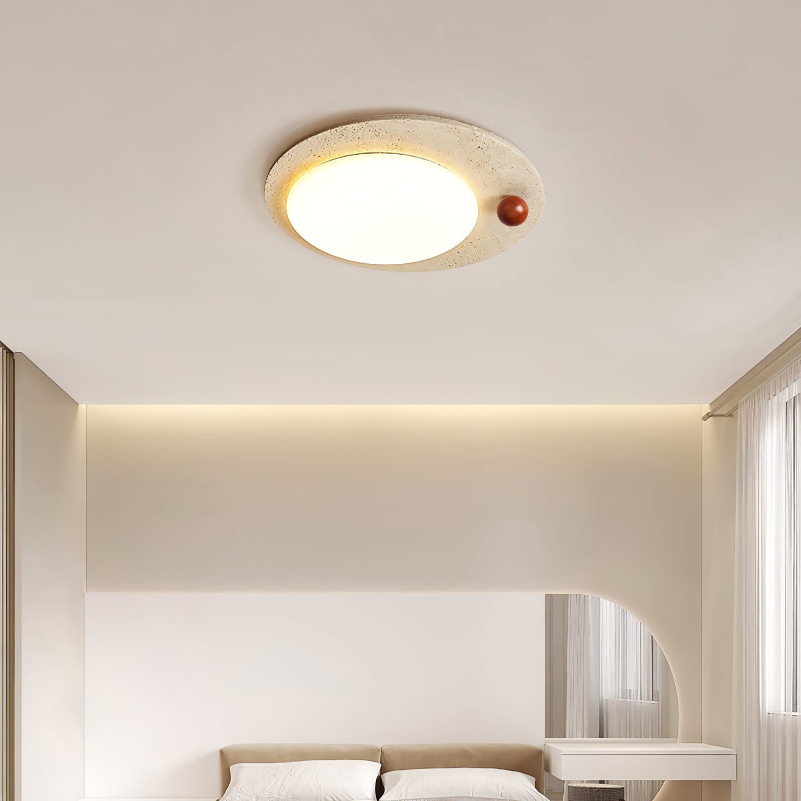 Circular Travertine Ceiling Light