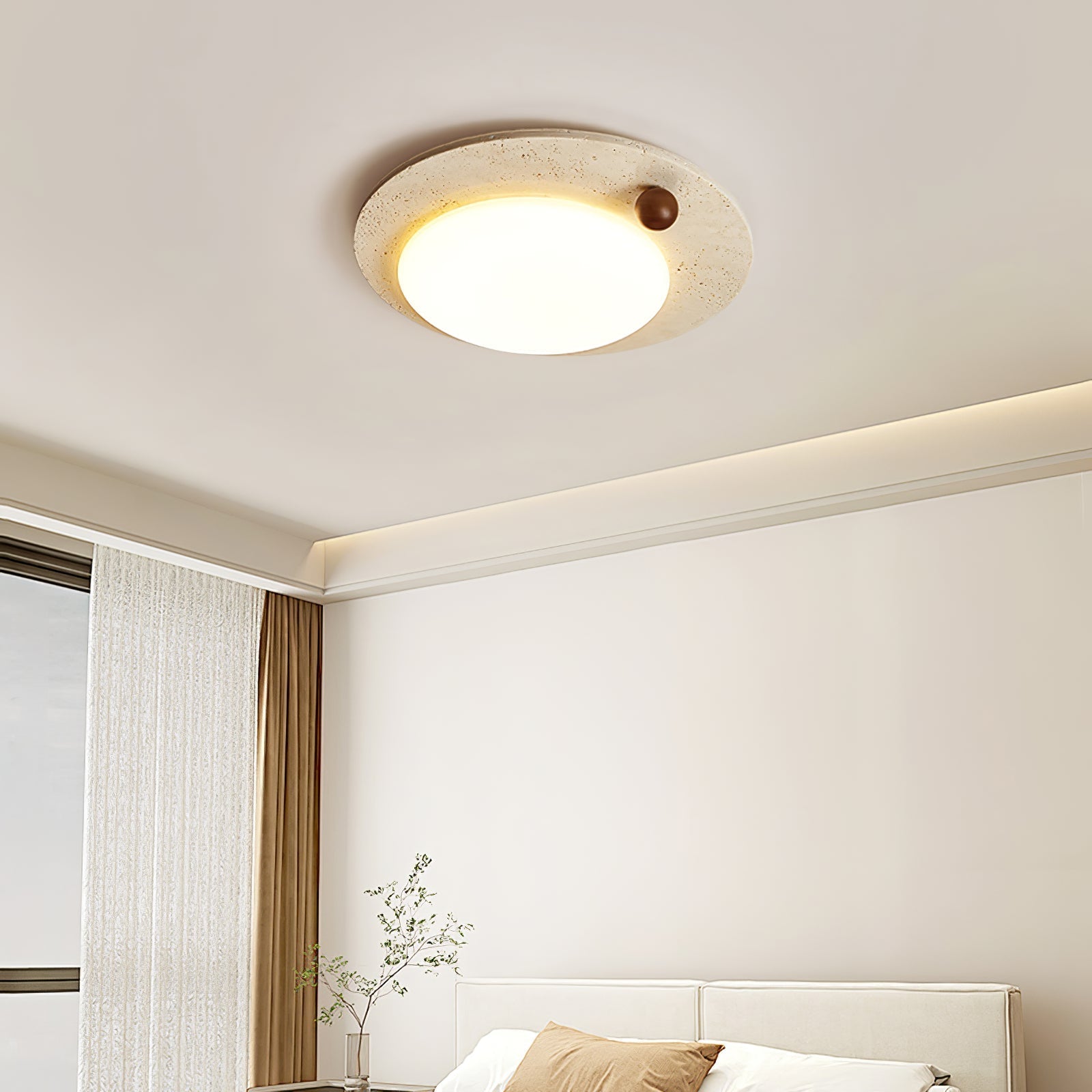 Circular Travertine Ceiling Light