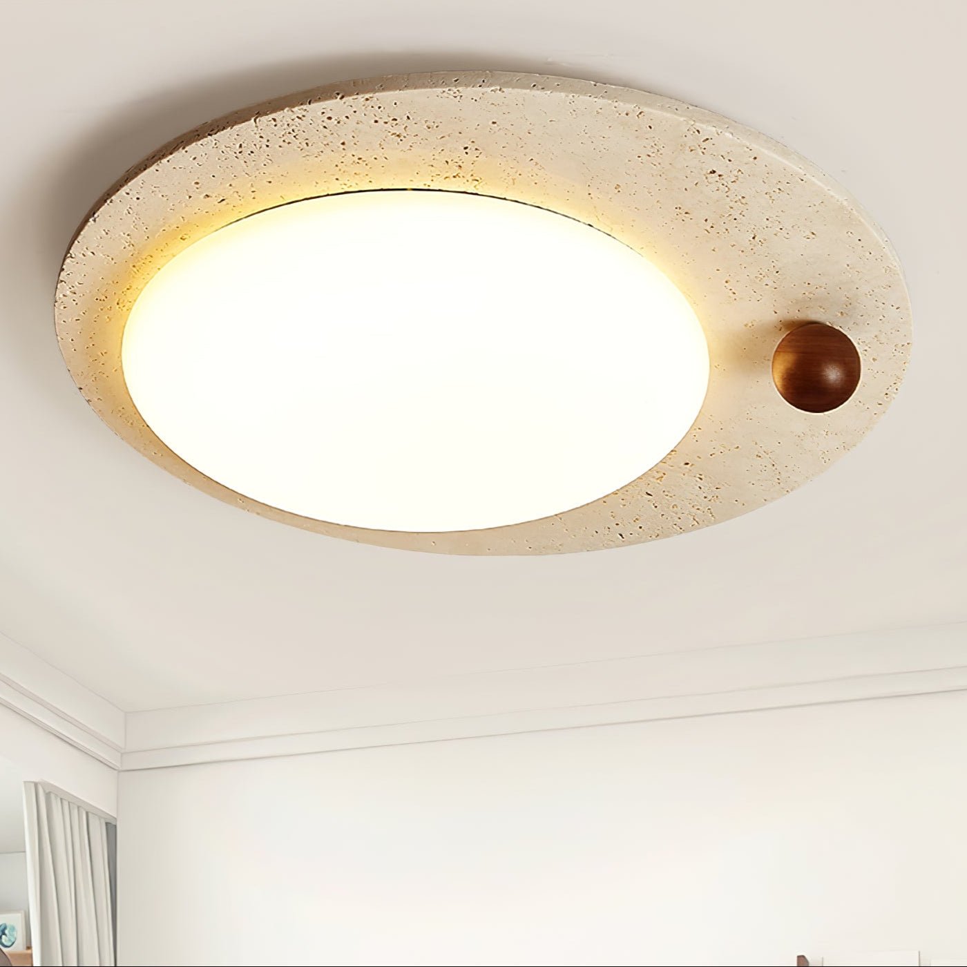 Circular Travertine Ceiling Light