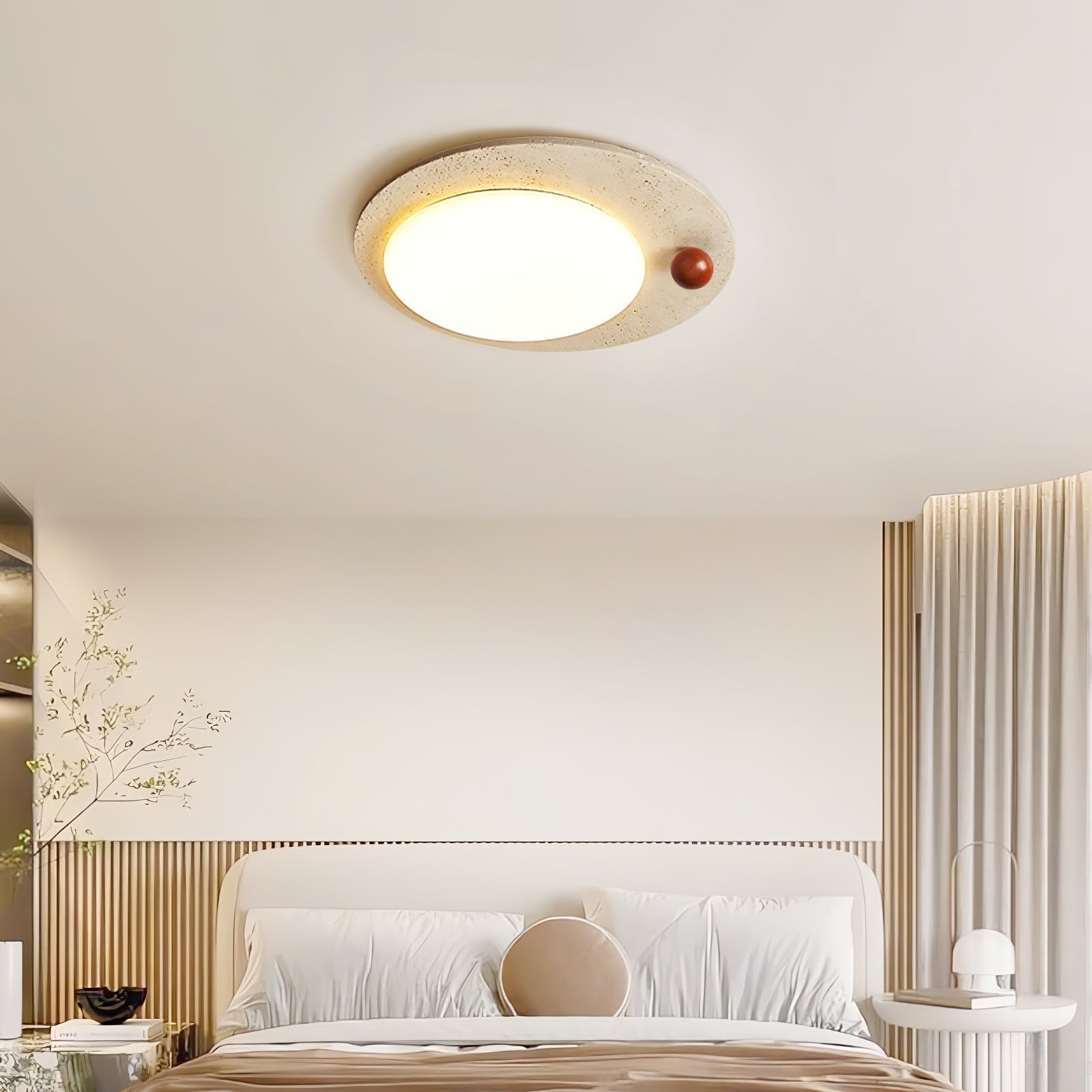 Circular Travertine Ceiling Light