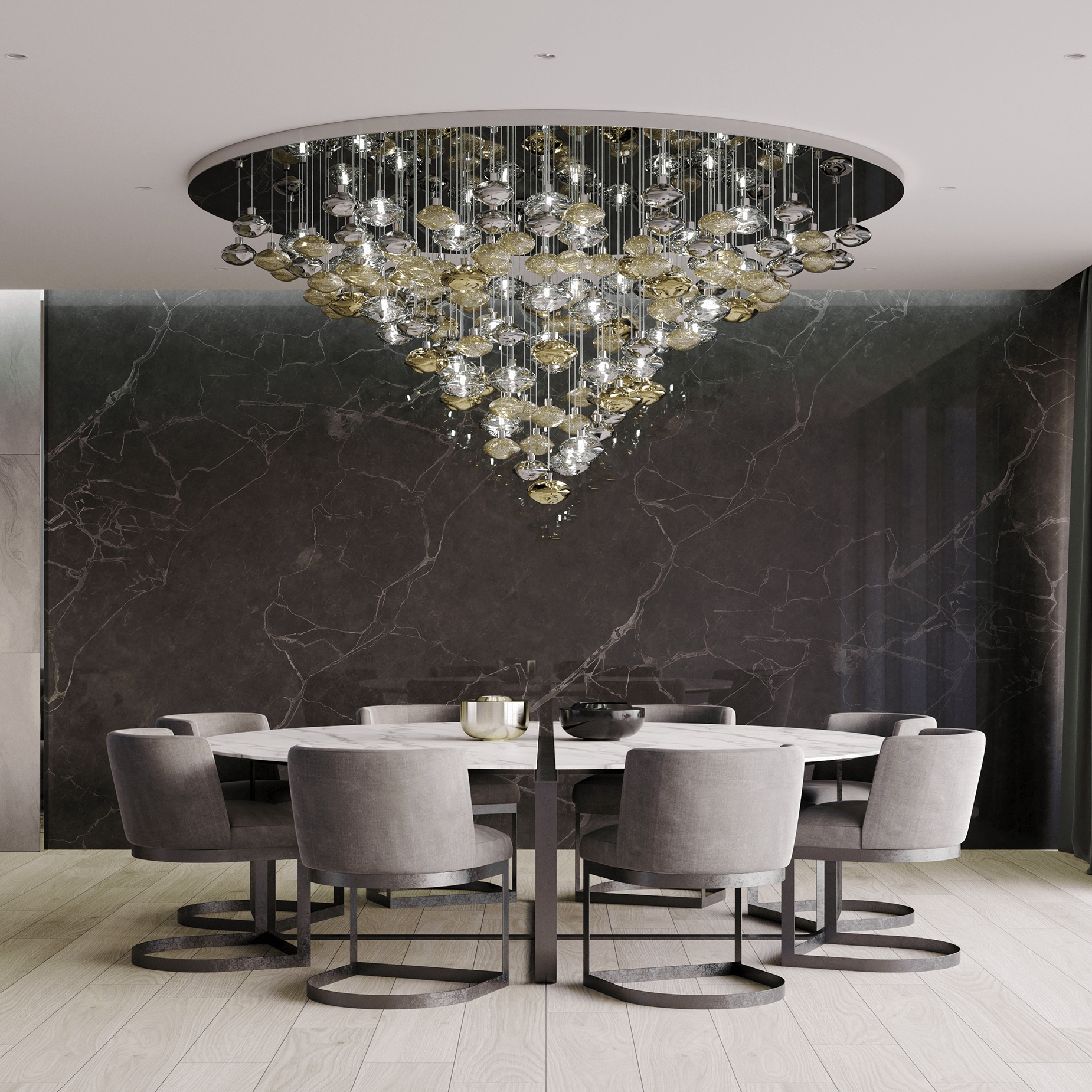 Elmarel Flowing Crystal Chandelier Stair Case - Letslighting