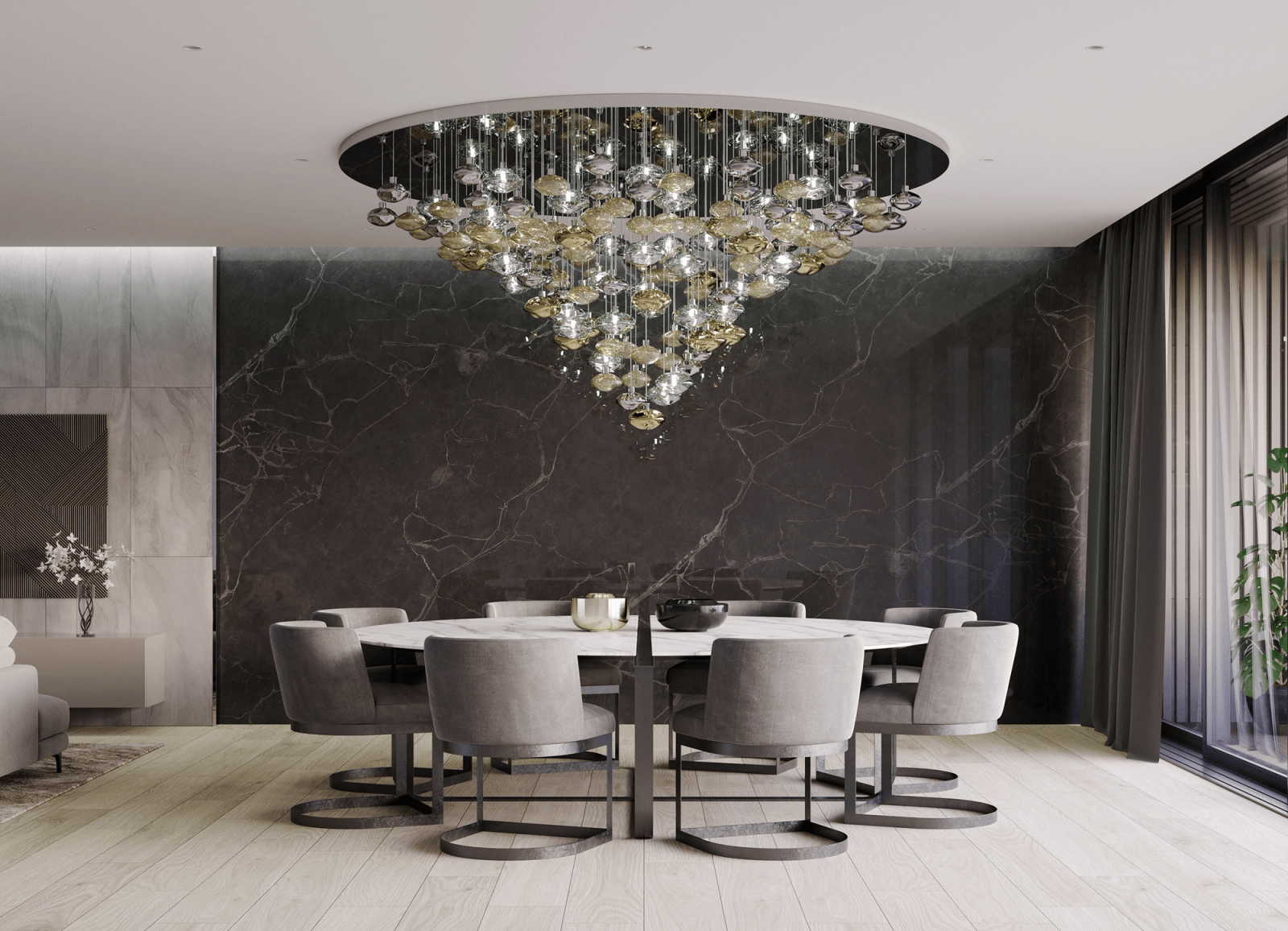 Elmarel Flowing Crystal Chandelier Stair Case - Letslighting
