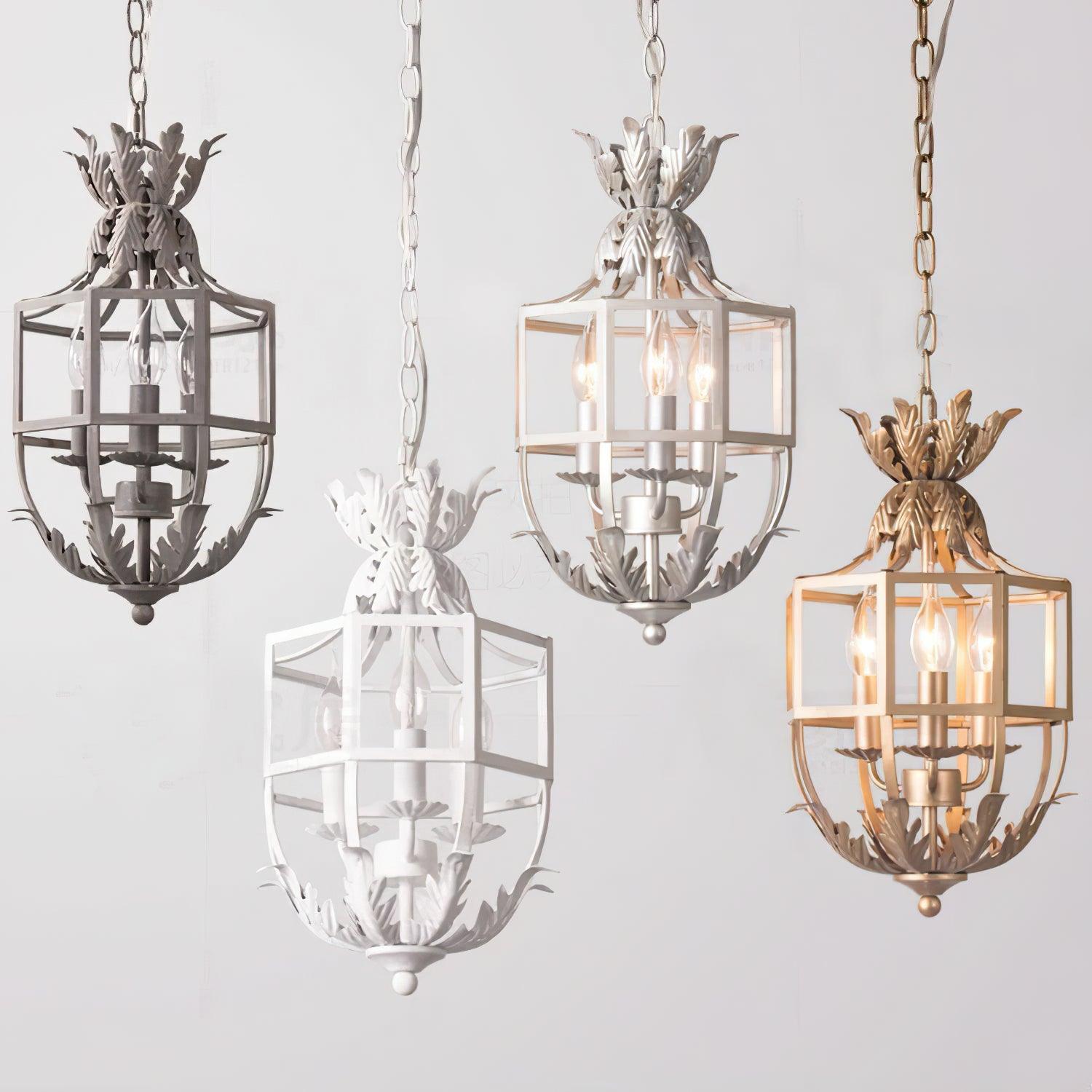 Lustra Chandelier Retro Cage Grey Candle - Letslighting