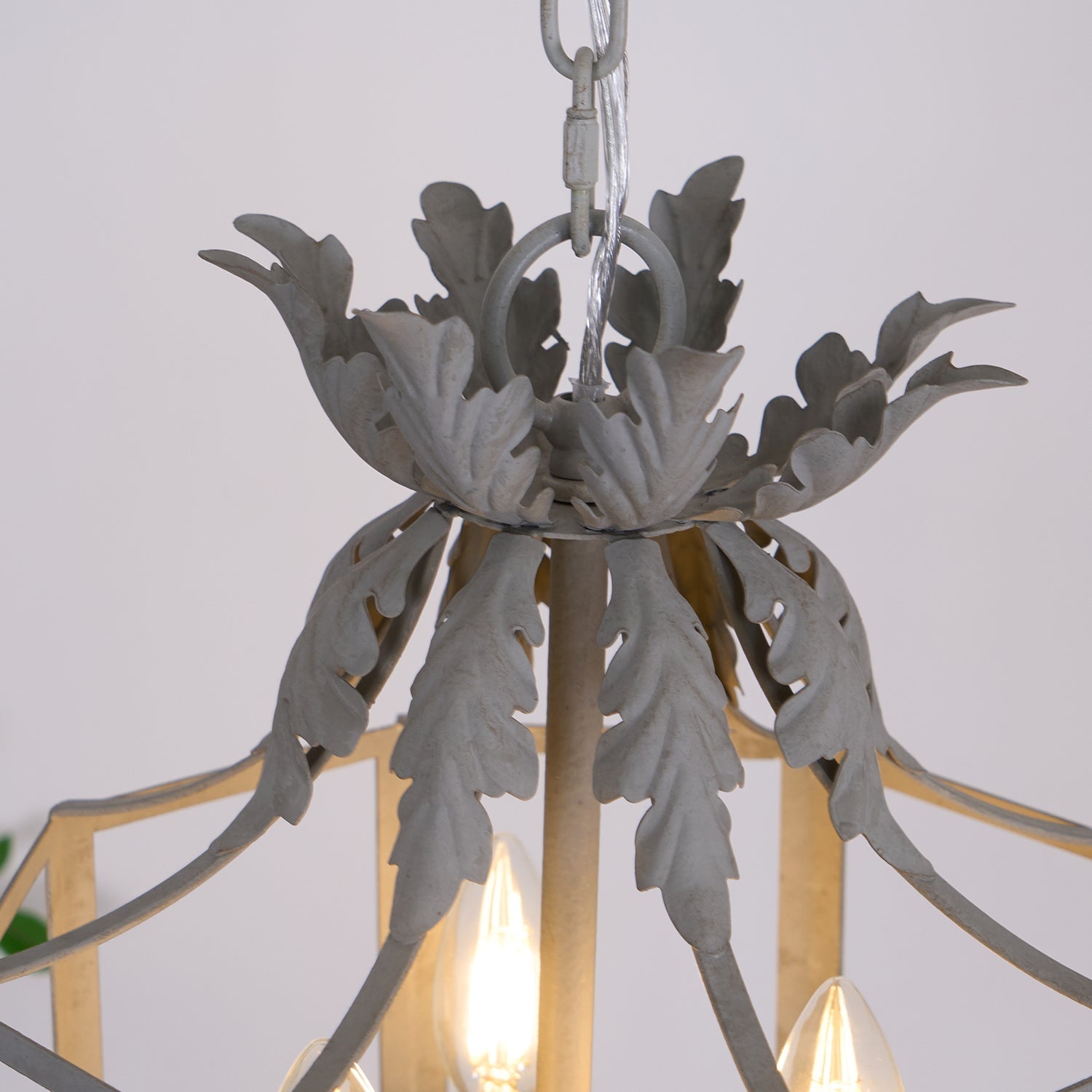 Lustra Chandelier Retro Cage Grey Candle - Letslighting