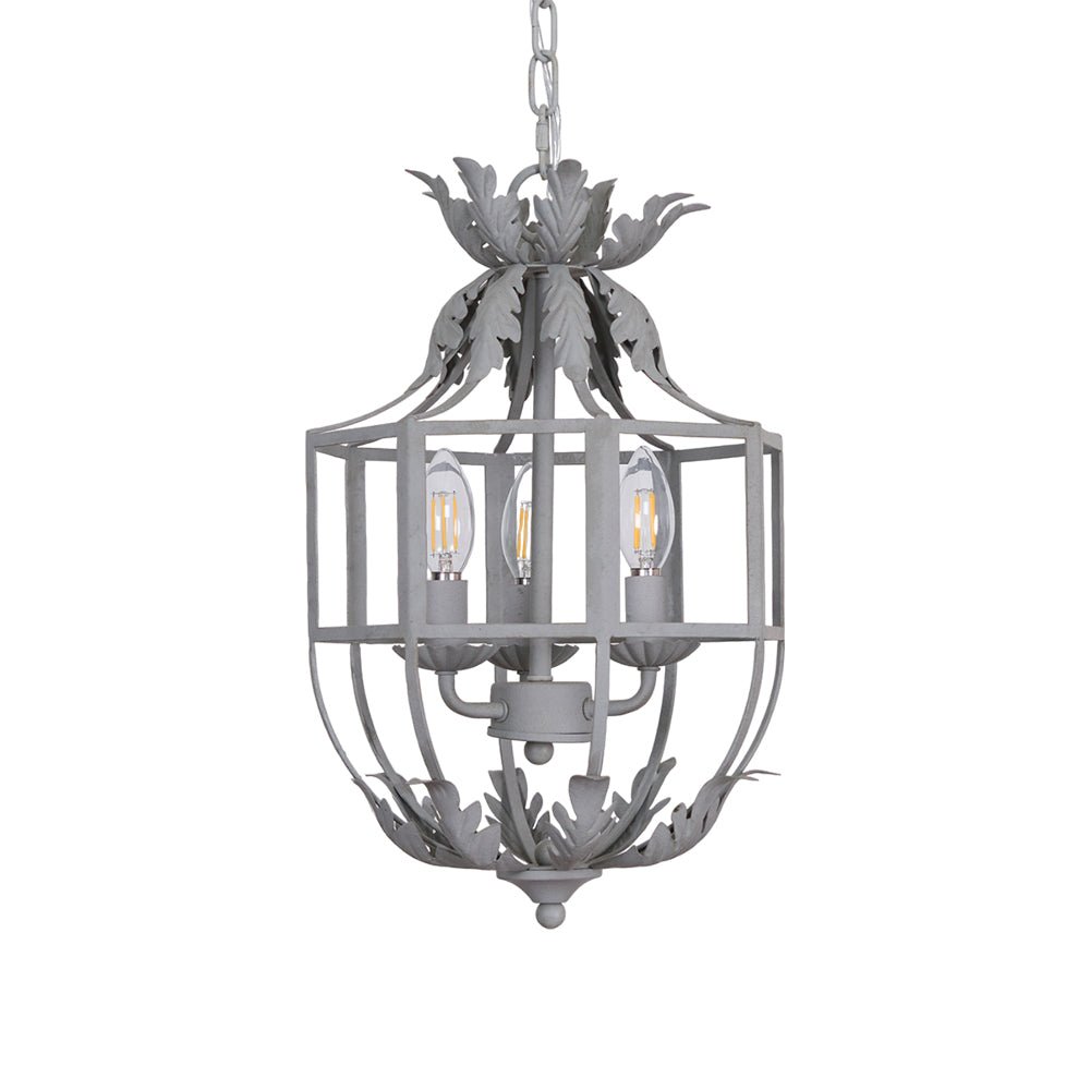 Lustra Chandelier Retro Cage Grey Candle - Letslighting