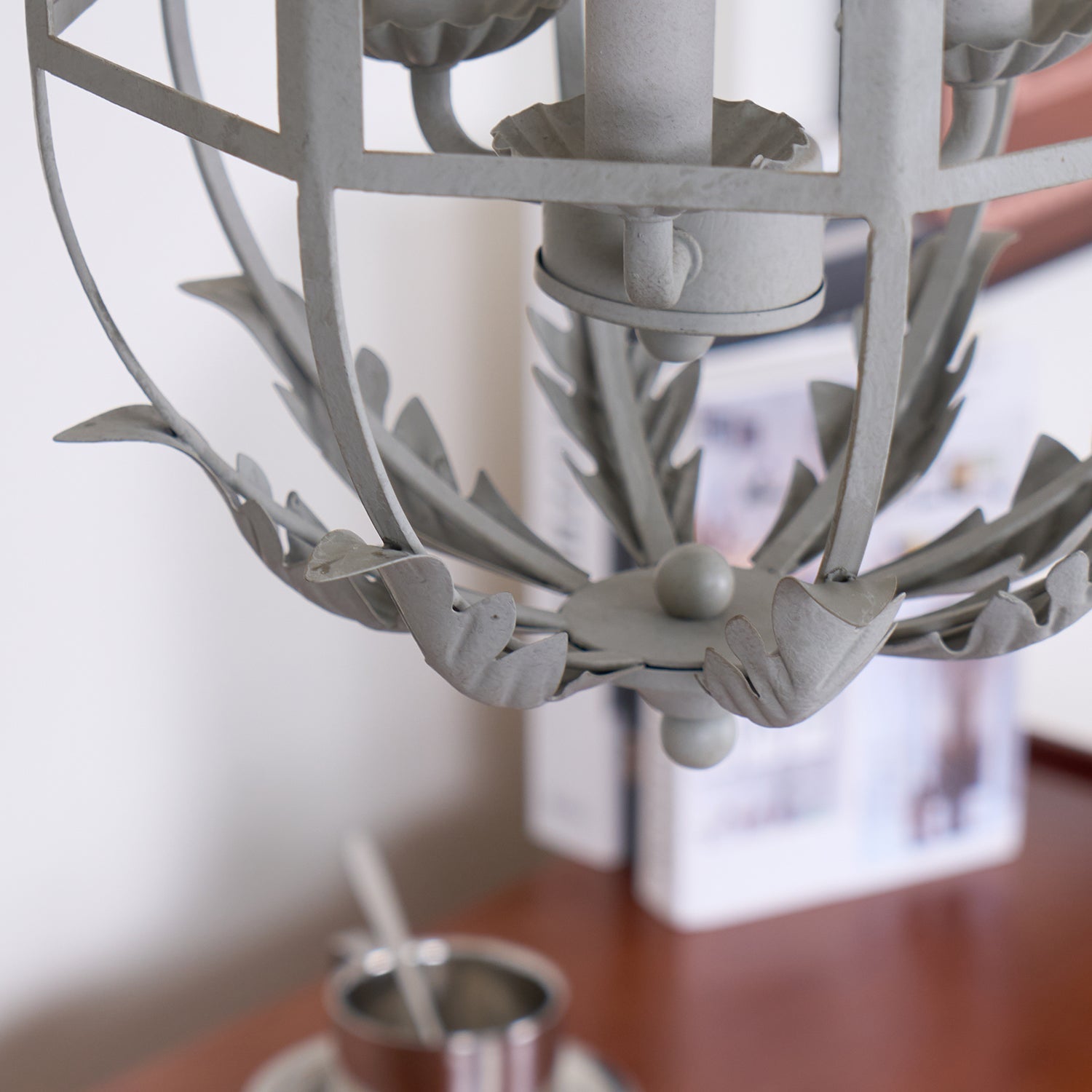 Lustra Chandelier Retro Cage Grey Candle - Letslighting
