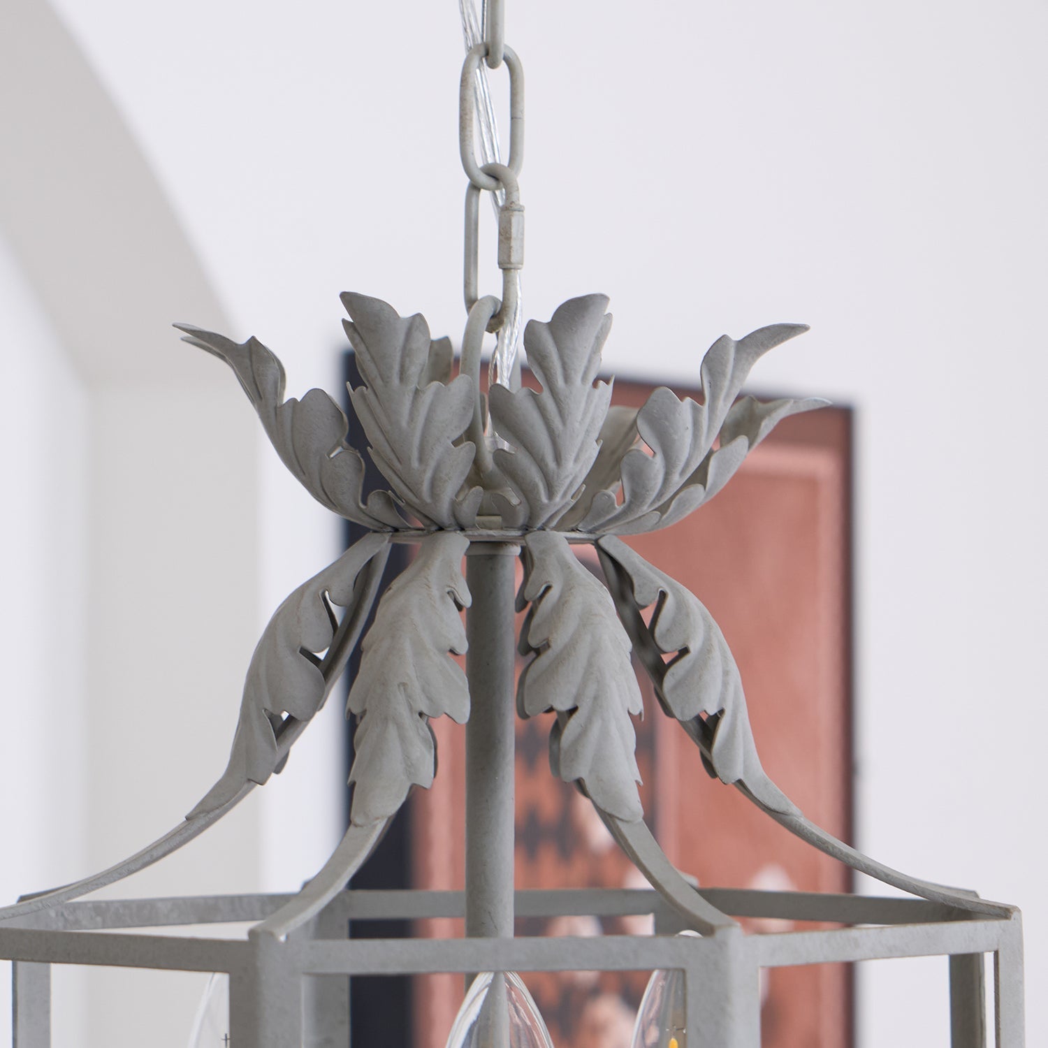 Lustra Chandelier Retro Cage Grey Candle - Letslighting