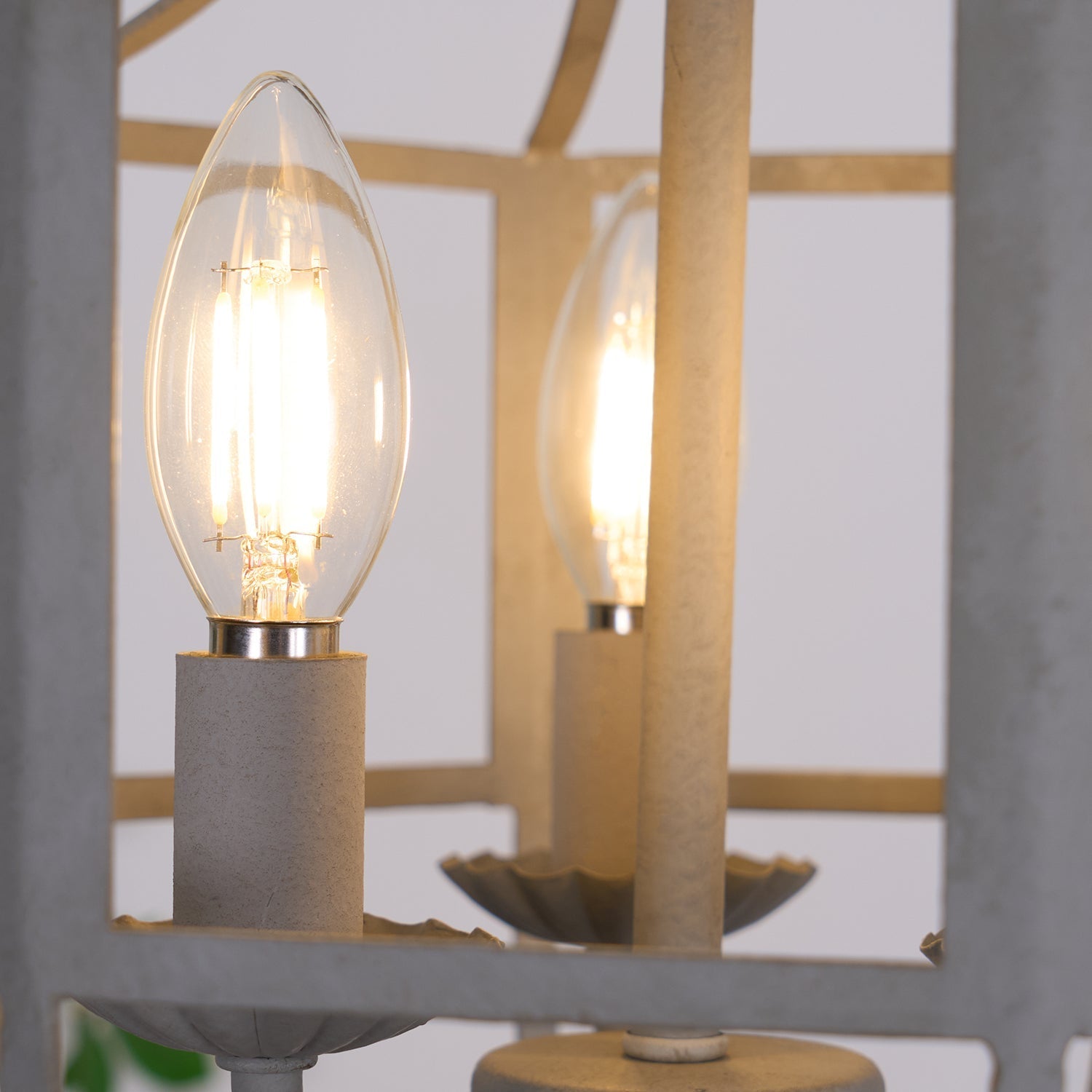 Lustra Chandelier Retro Cage Grey Candle - Letslighting