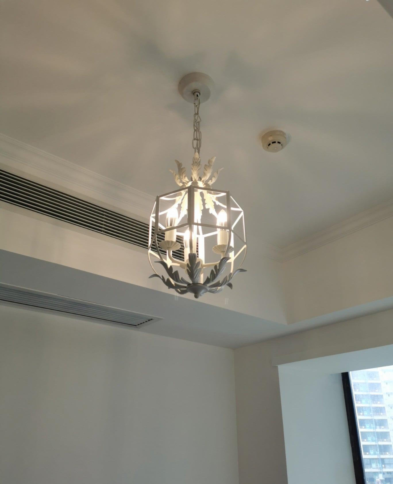 Lustra Chandelier Retro Cage Grey Candle - Letslighting