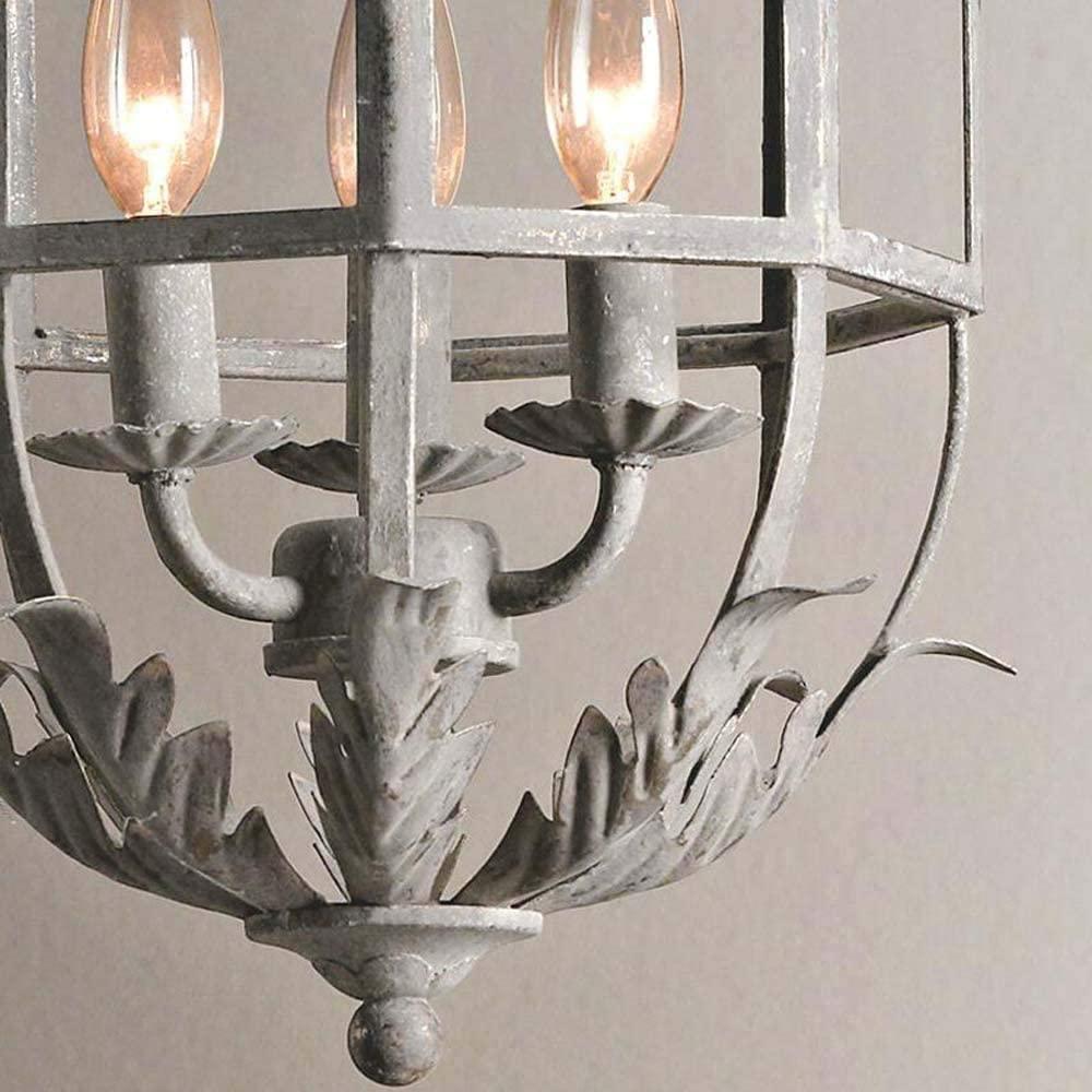 Lustra Chandelier Retro Cage Grey Candle - Letslighting