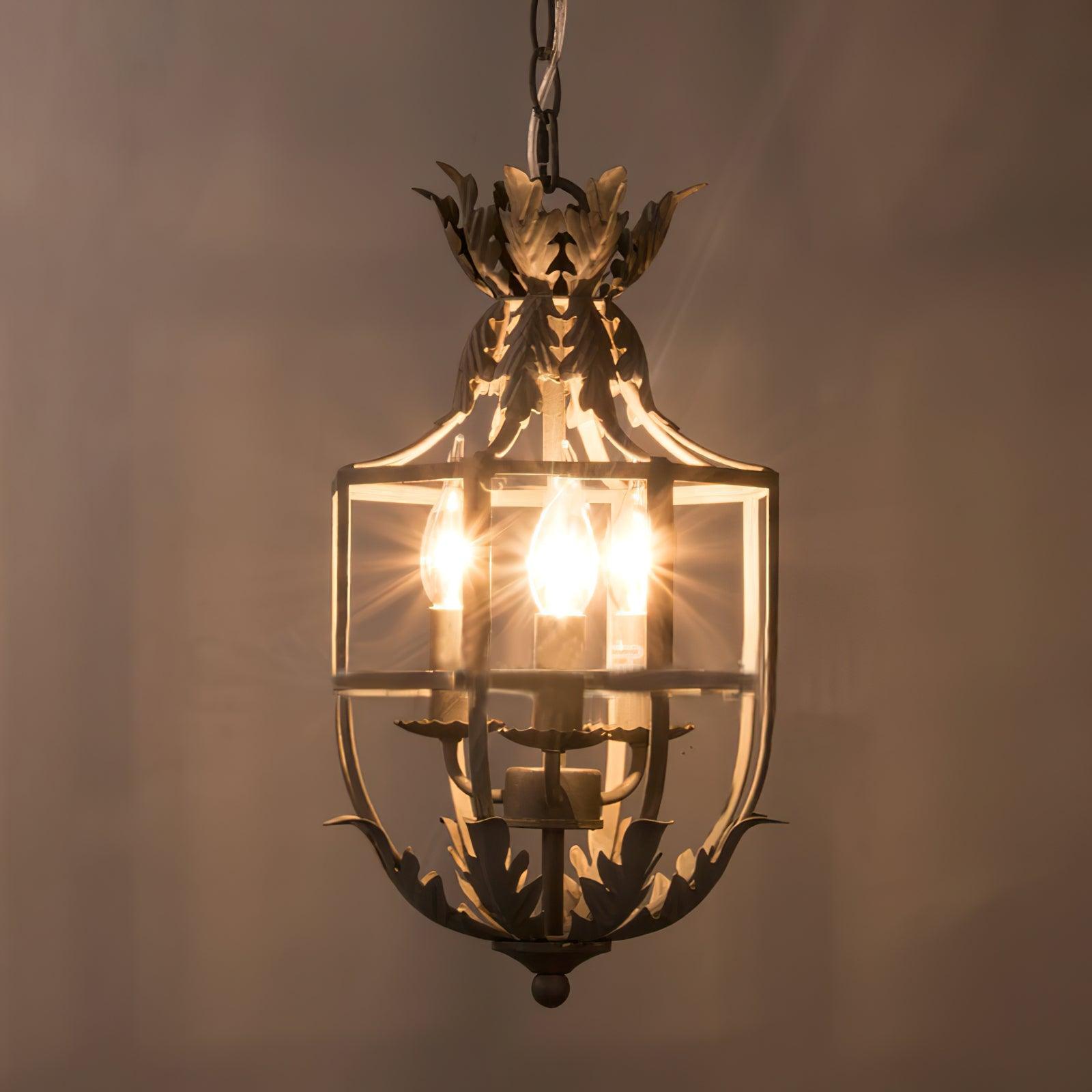 Lustra Chandelier Retro Cage Grey Candle - Letslighting