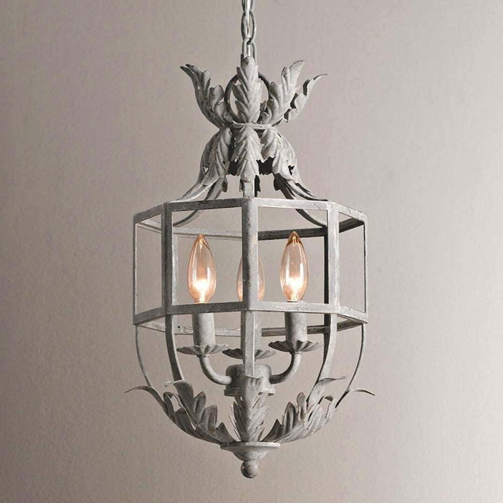 Lustra Chandelier Retro Cage Grey Candle - Letslighting