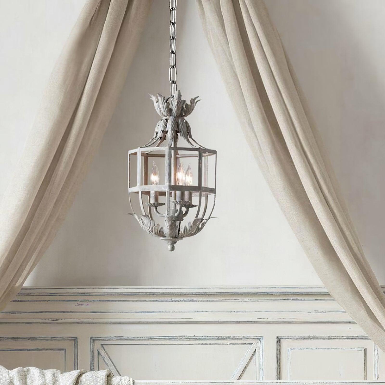 Lustra Chandelier Retro Cage Grey Candle - Letslighting