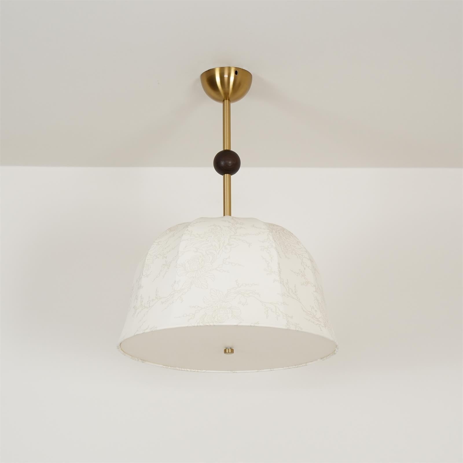 Ceiling Light in Fabric, and Wood for Warm Interiors Elegant - Letslighting