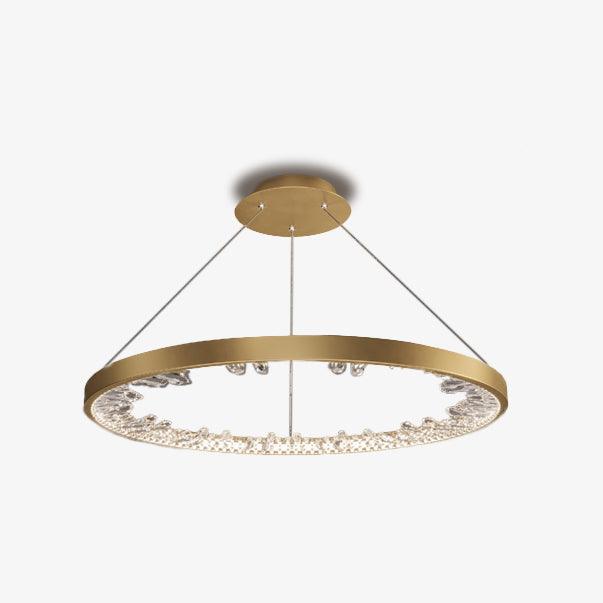 Lustra Chandelier Circle Crystal Gold Ring Elegant - Letslighting