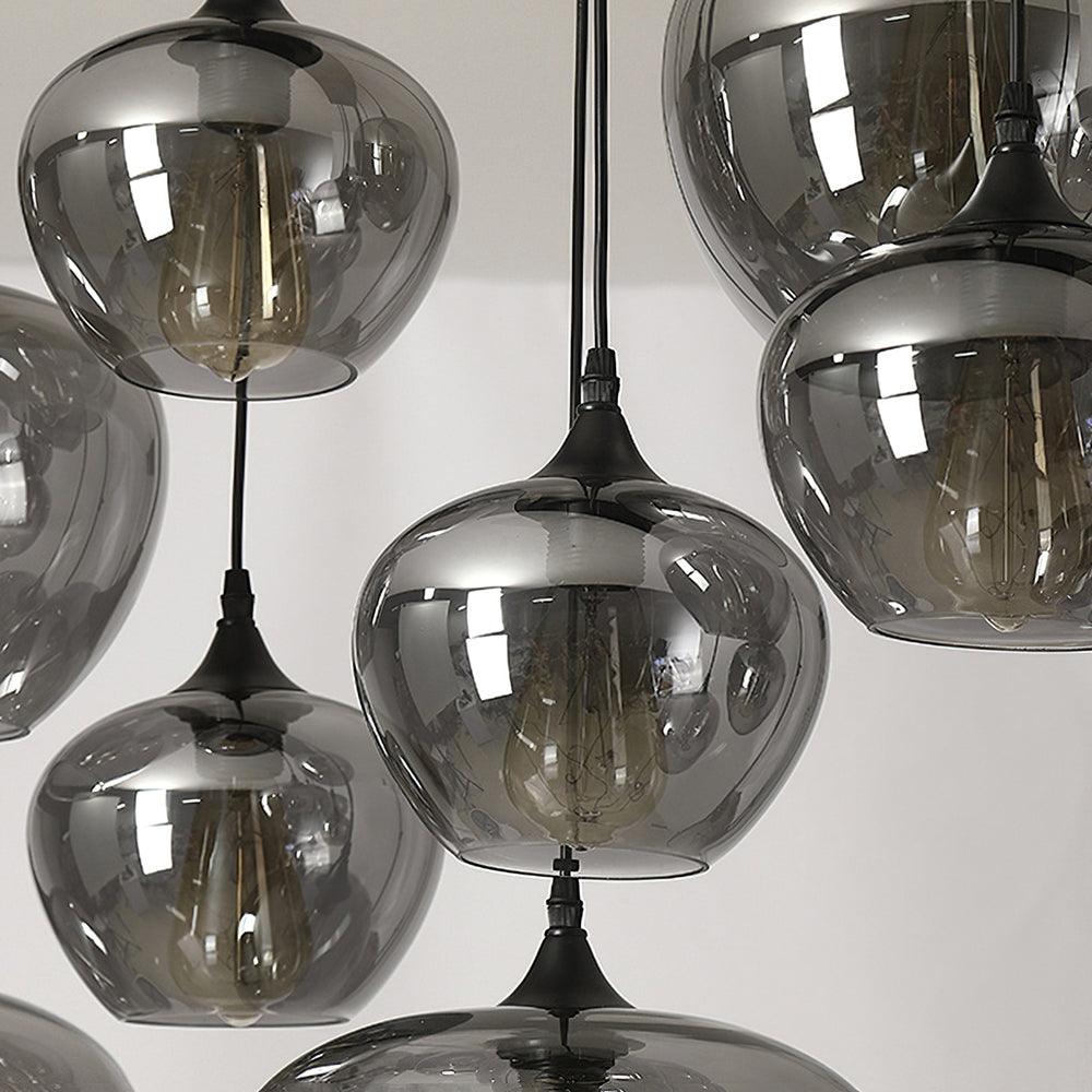 Valentina Minimalist Bottle Glass Pendant Light Smoke Gray - Letslighting