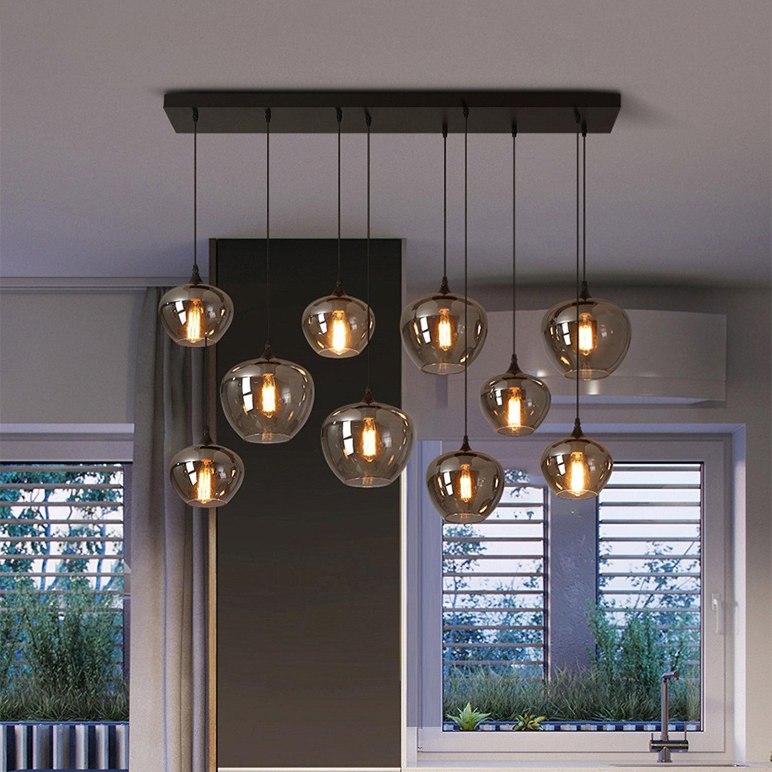 Valentina Minimalist Bottle Glass Pendant Light Smoke Gray - Letslighting