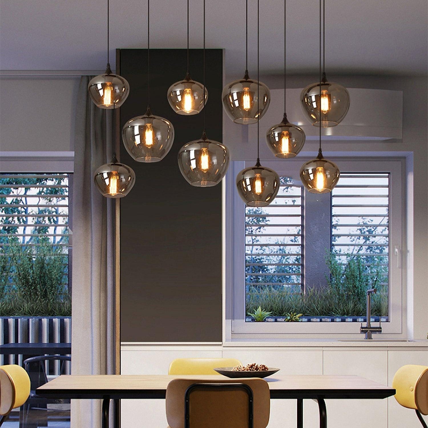 Valentina Minimalist Bottle Glass Pendant Light Smoke Gray - Letslighting
