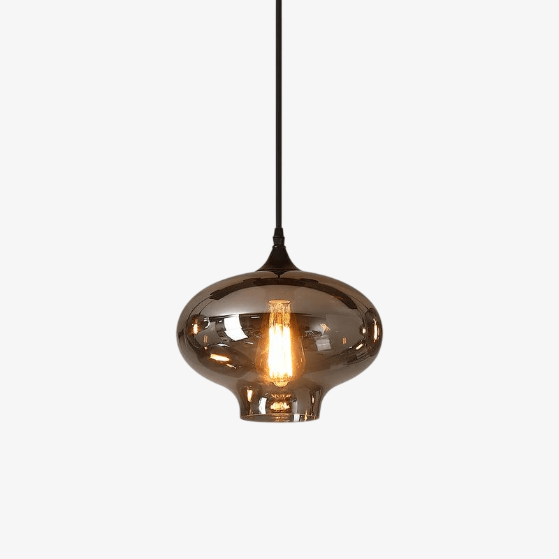 Valentina Minimalist Bottle Glass Pendant Light Smoke Gray - Letslighting