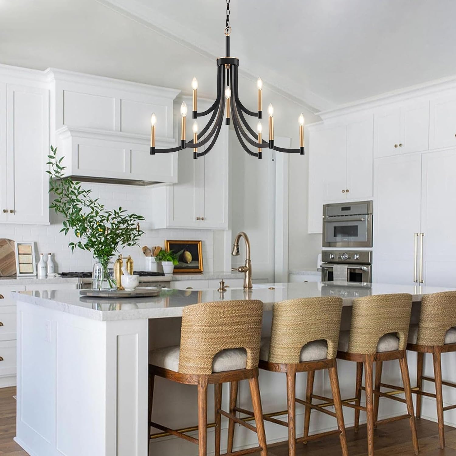 Ceshaora Vintage Industrial Brass Chandelier - Letslighting