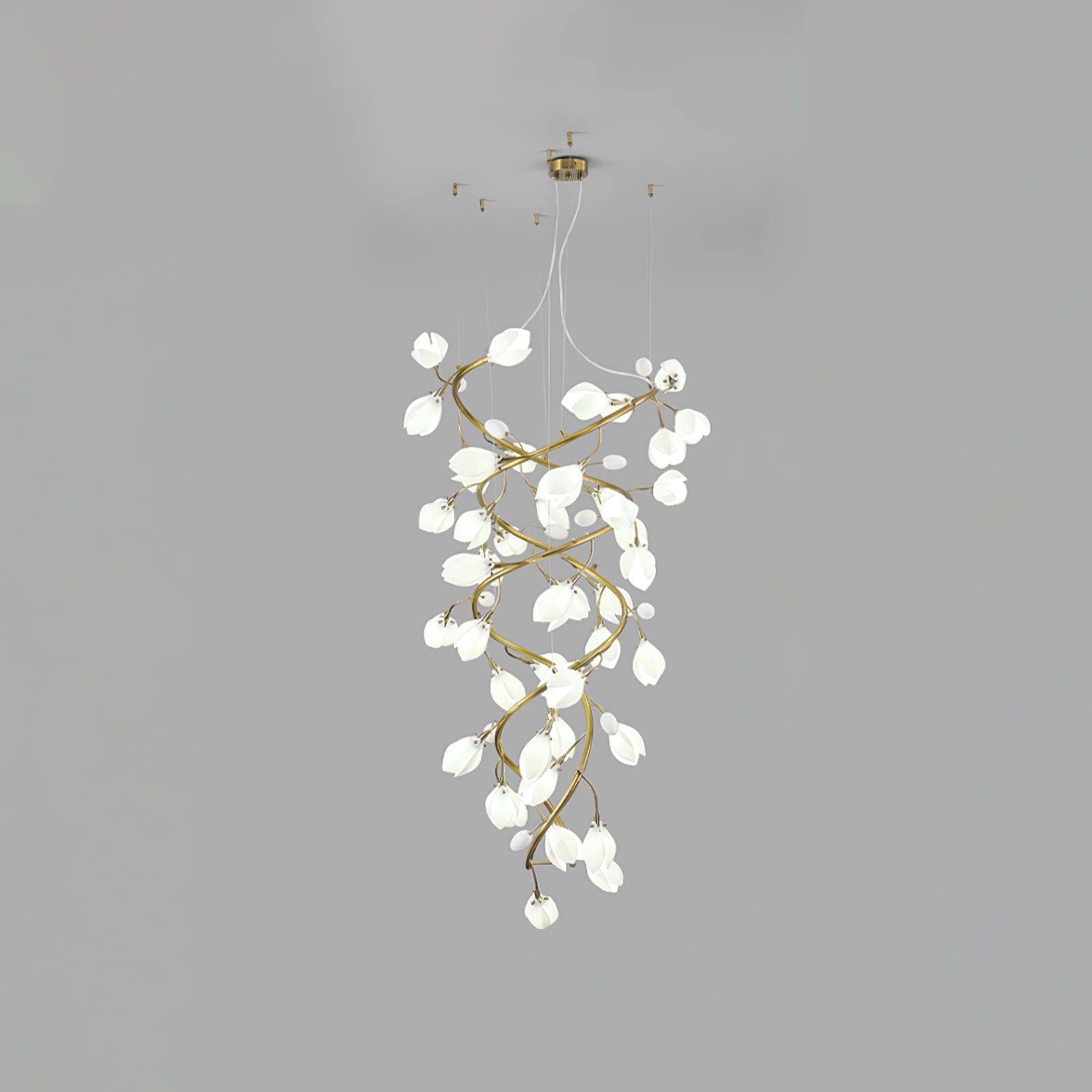 Evene Spiral Ceramic Brass Chandelier - Letslighting