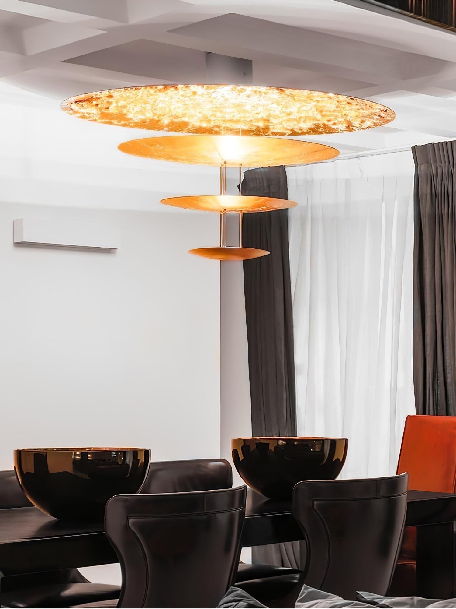 Zathaara Layered Gold Foil Pendant Light - Letslighting